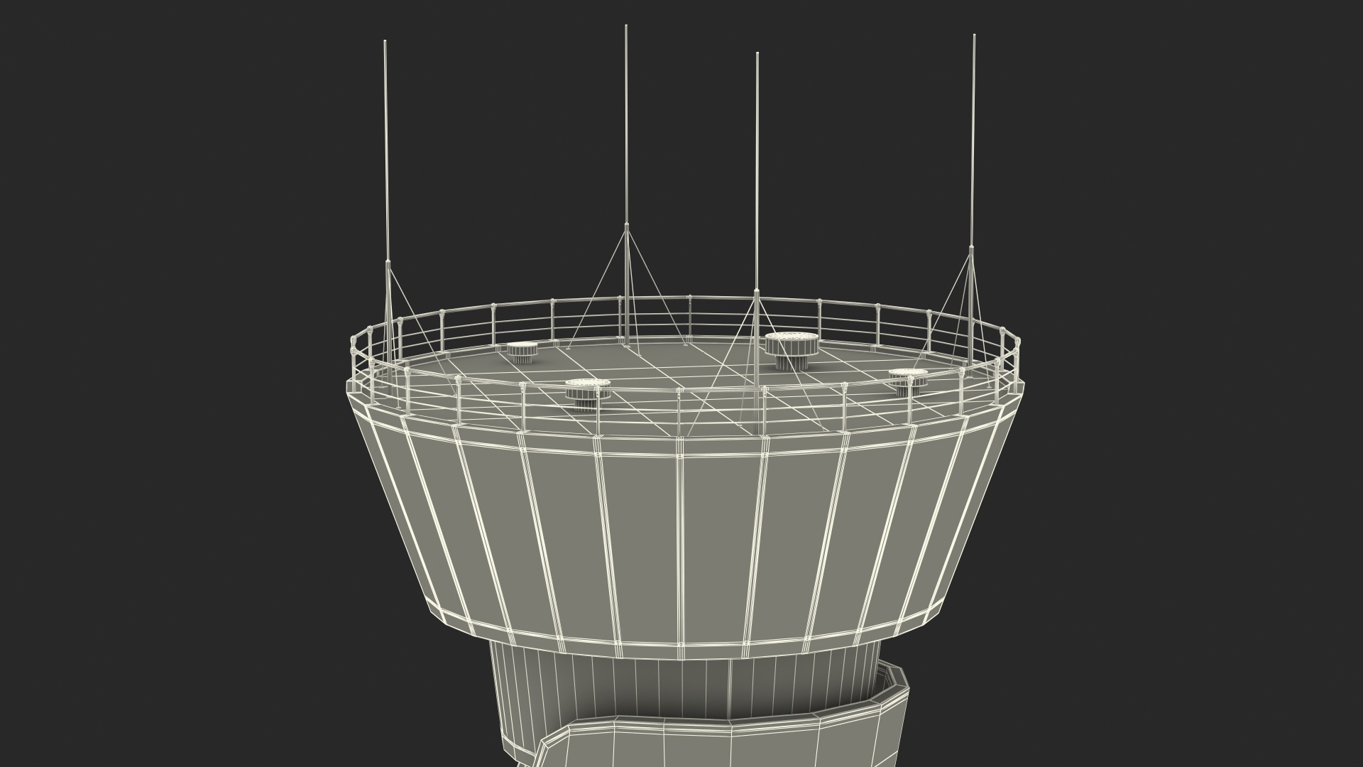 Airport Air Traffic Control Tower with Interior 3D