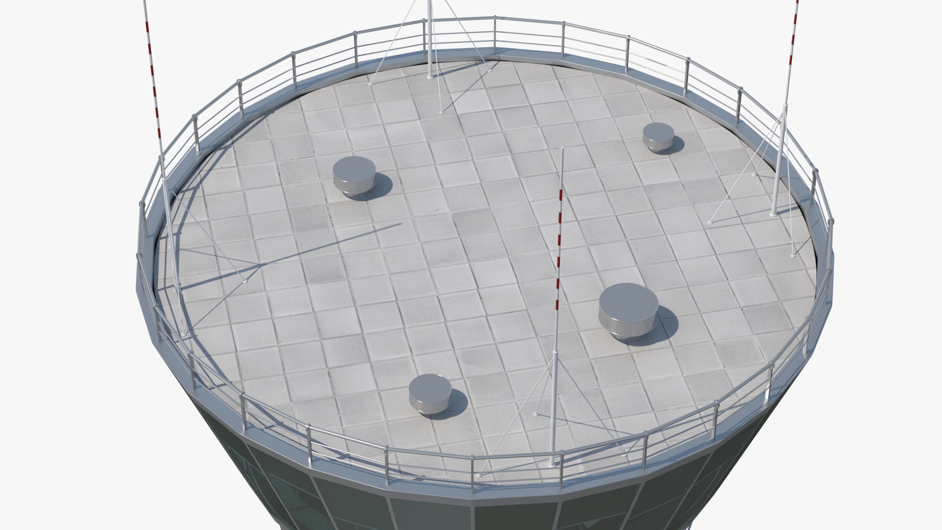 Airport Air Traffic Control Tower with Interior 3D