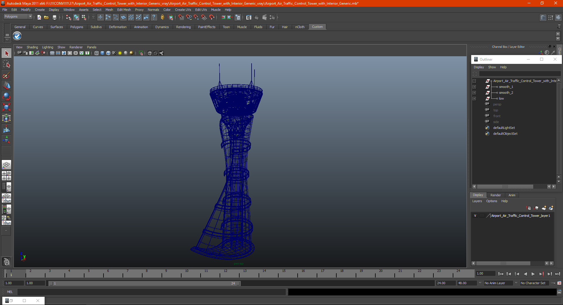 Airport Air Traffic Control Tower with Interior 3D