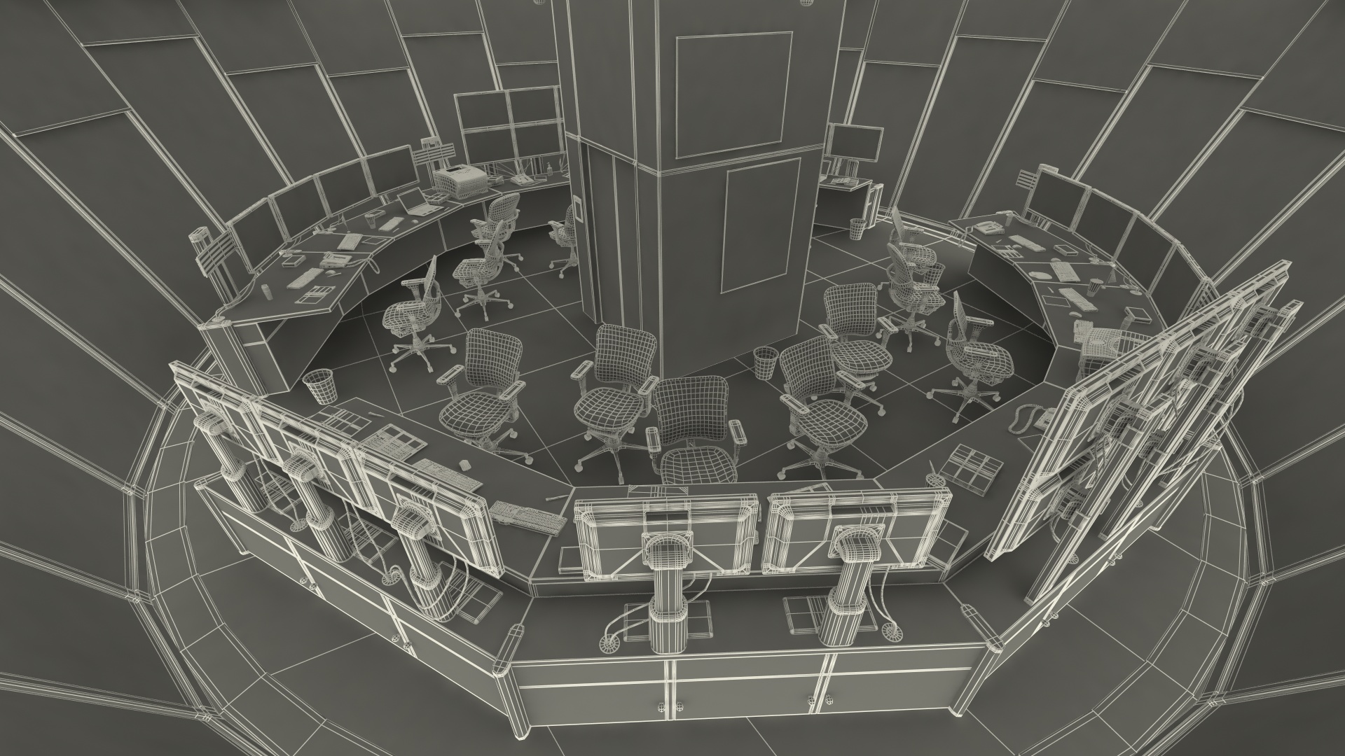 Airport Air Traffic Control Tower with Interior 3D