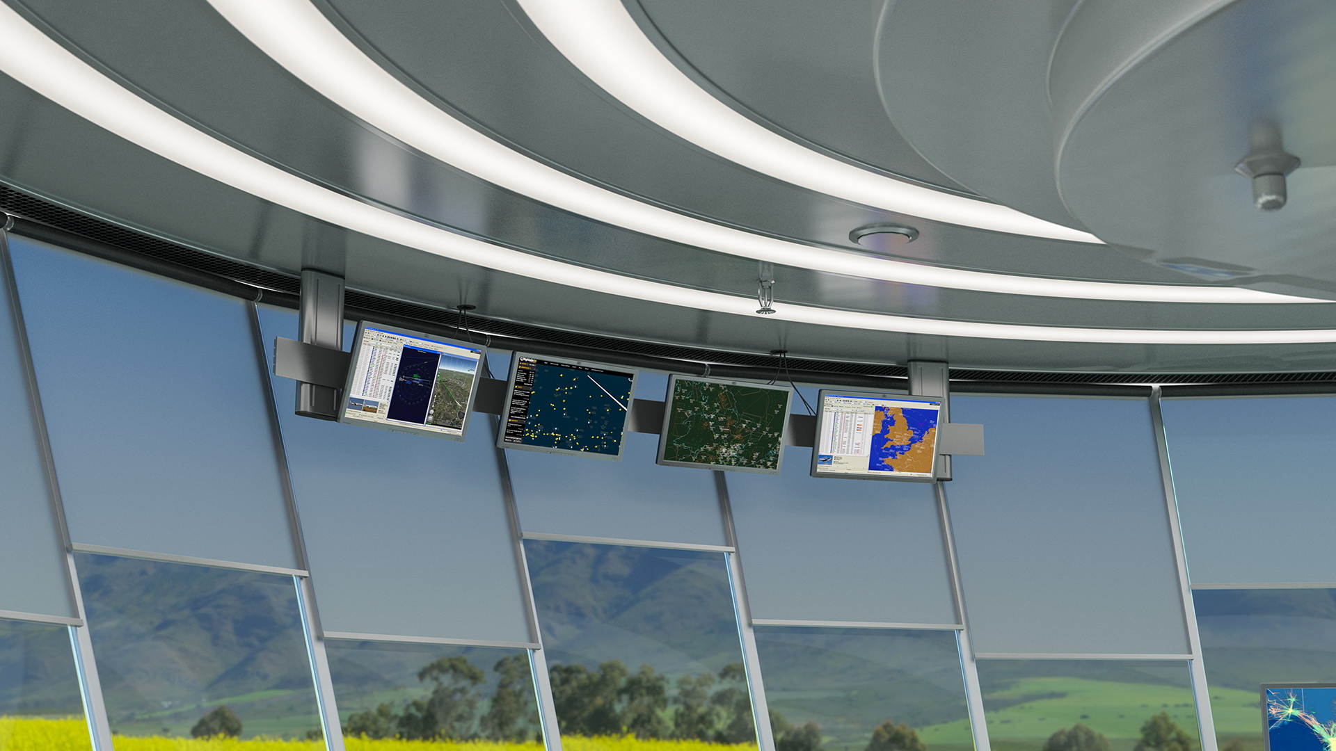Airport Air Traffic Control Tower with Interior 3D