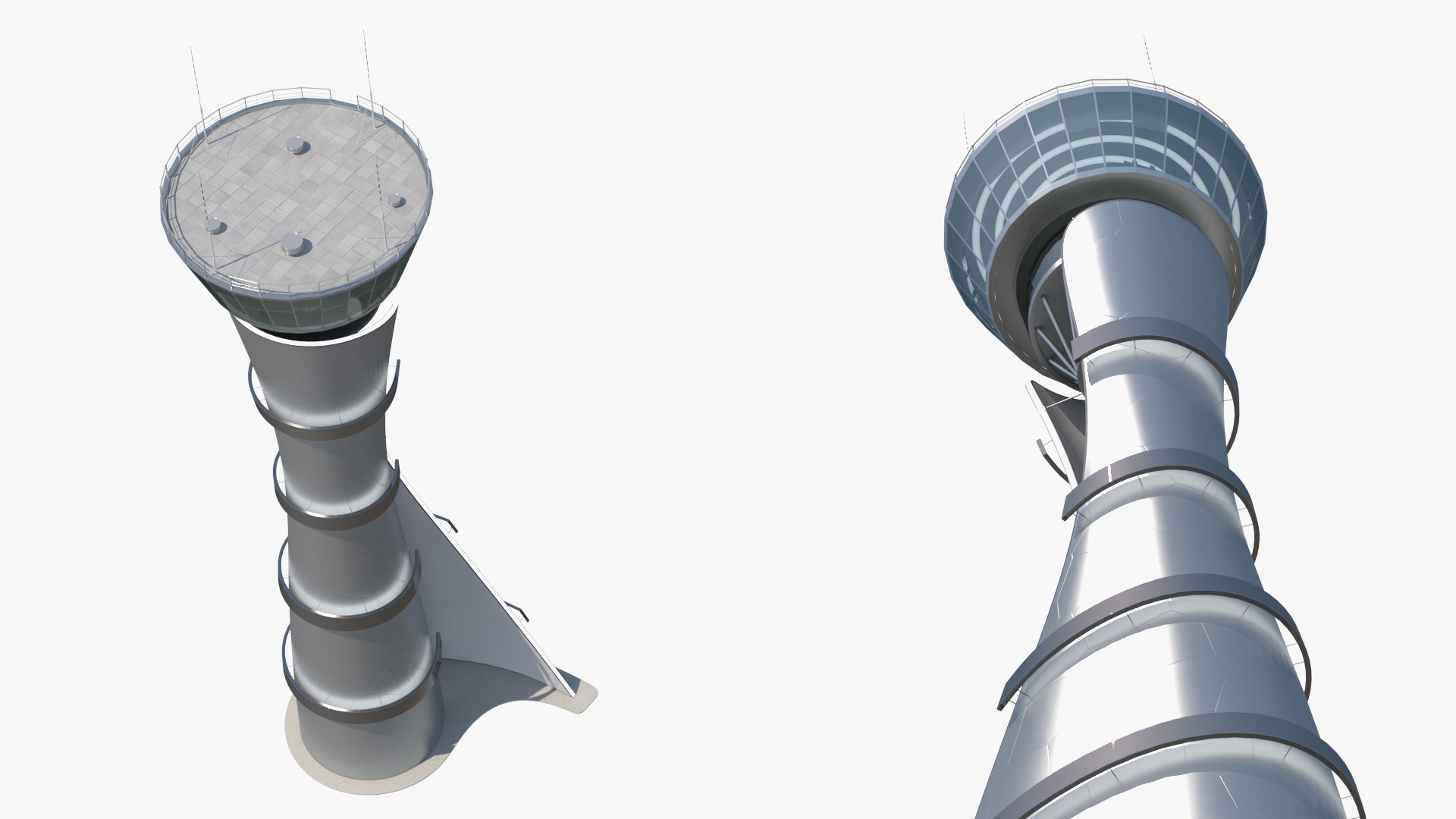 Airport Air Traffic Control Tower with Interior 3D