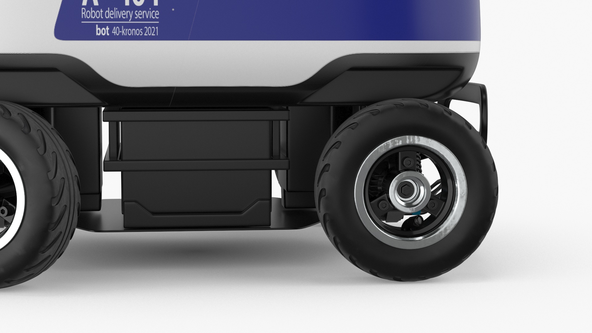 3D Kiwibot Delivery Robot Blue Off Rigged model