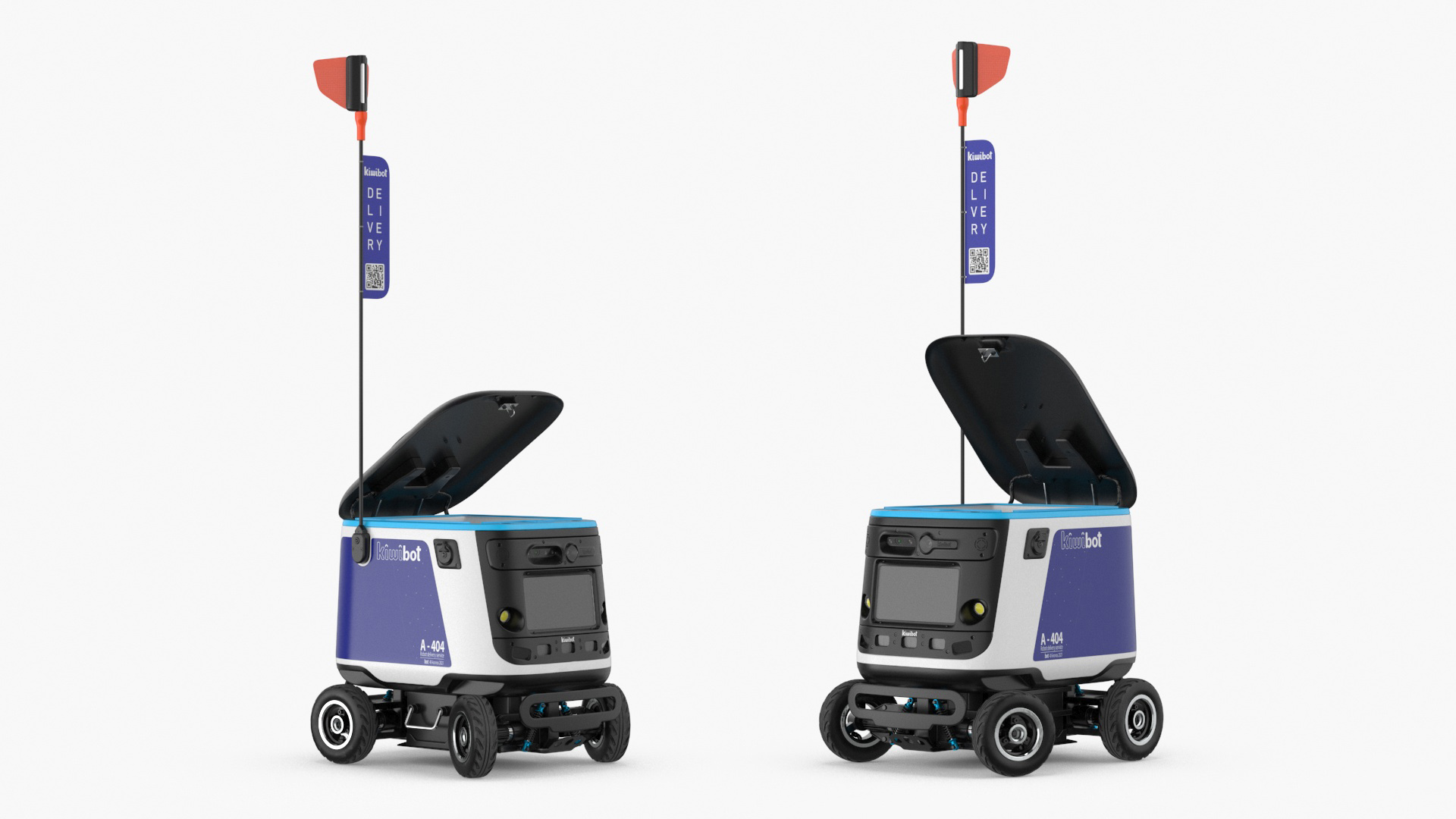 3D Kiwibot Delivery Robot Blue Off Rigged model