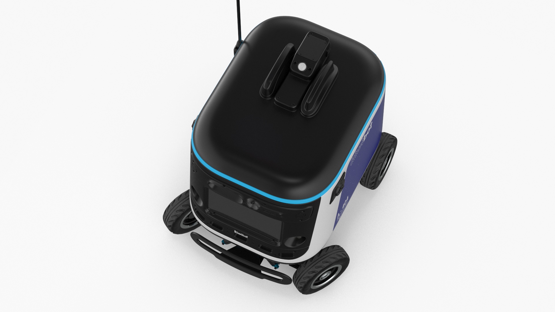 3D Kiwibot Delivery Robot Blue Off Rigged model