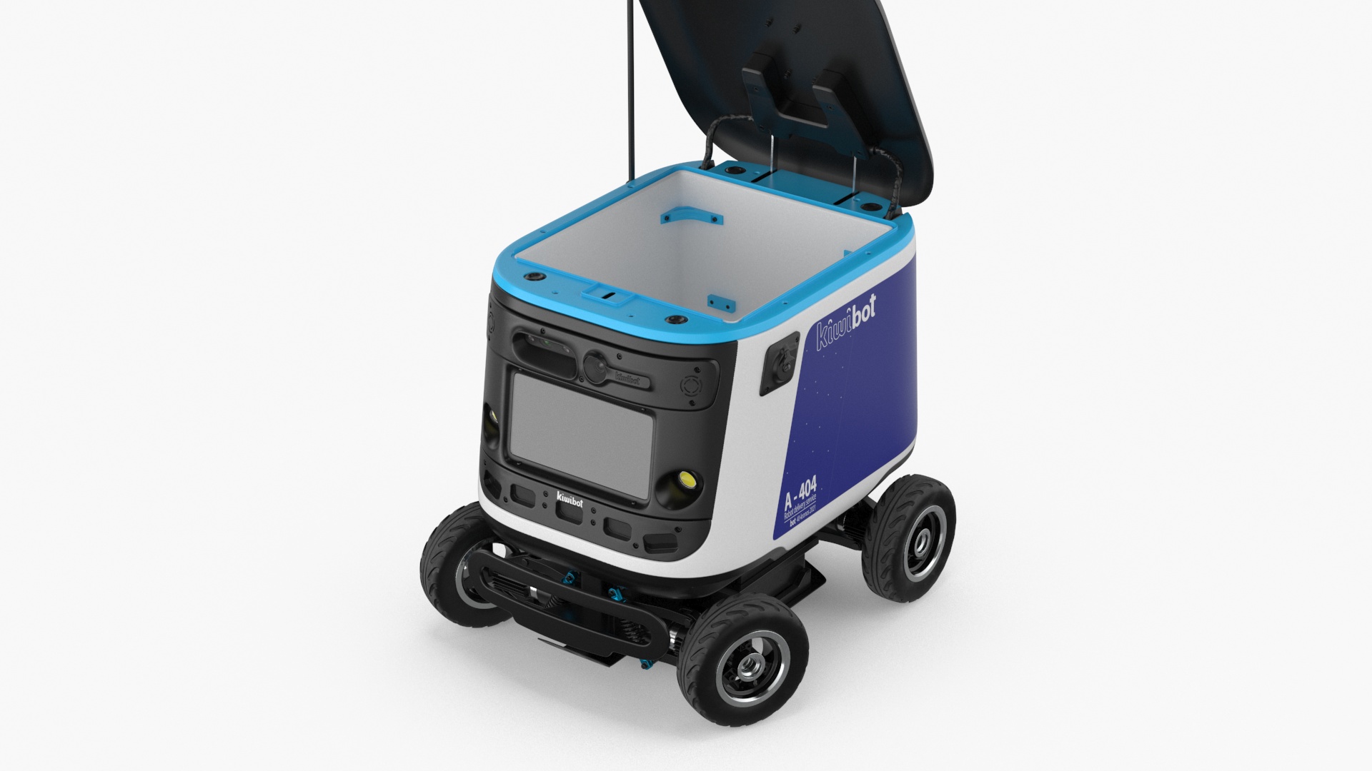 3D Kiwibot Delivery Robot Blue Off Rigged model