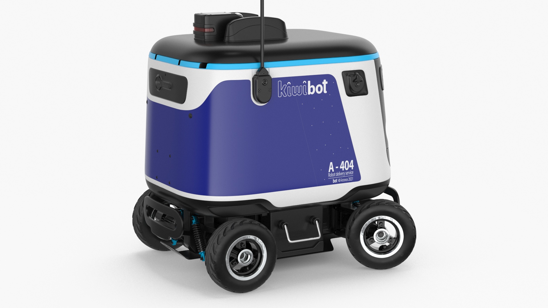 3D Kiwibot Delivery Robot Blue Off Rigged model