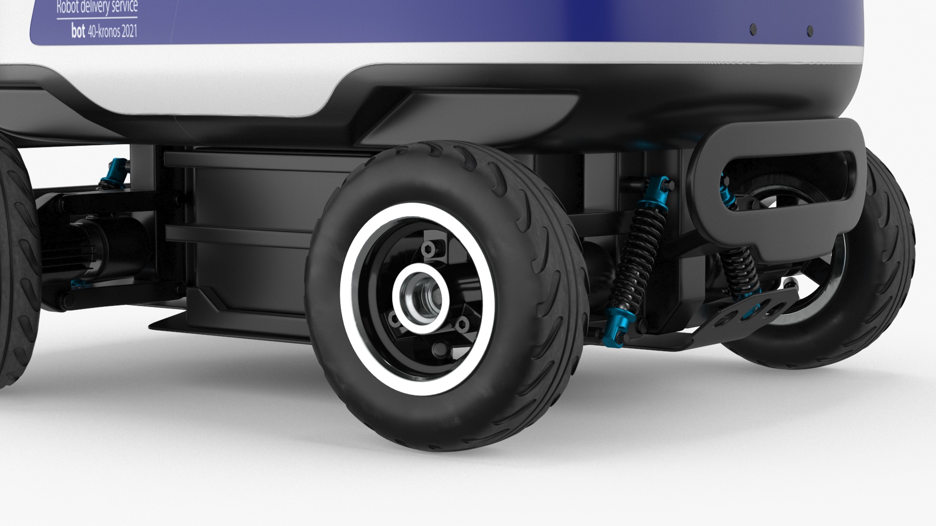 3D Kiwibot Delivery Robot Blue Off Rigged model