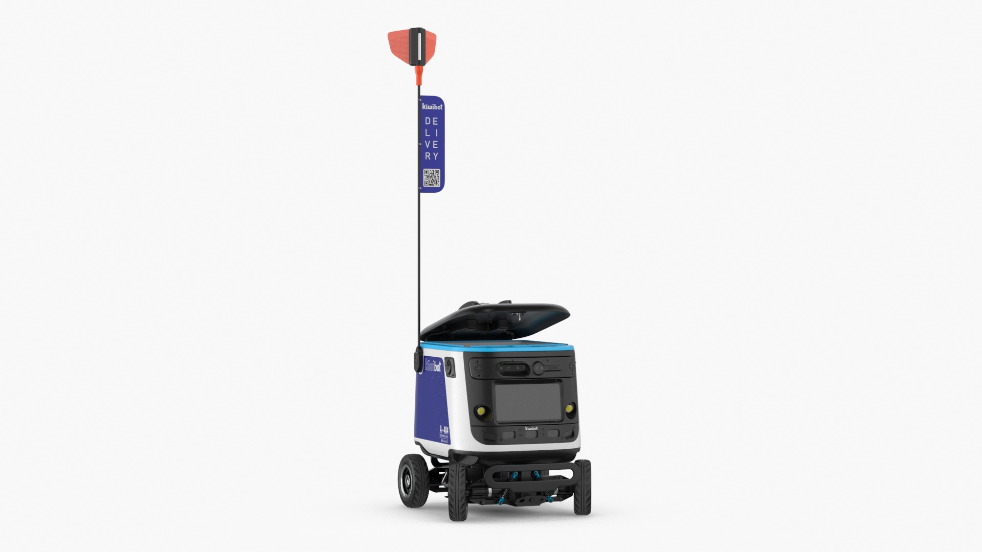 3D Kiwibot Delivery Robot Blue Off Rigged model