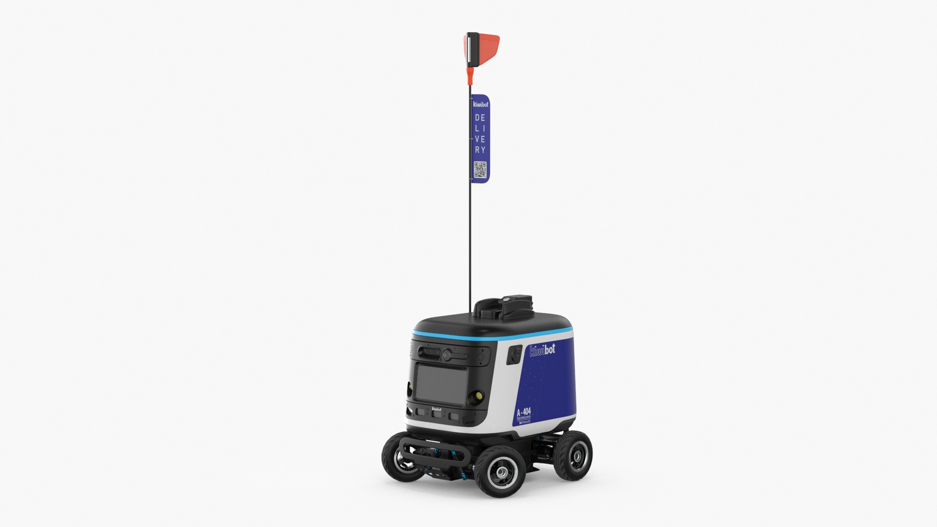 3D Kiwibot Delivery Robot Blue Off Rigged model