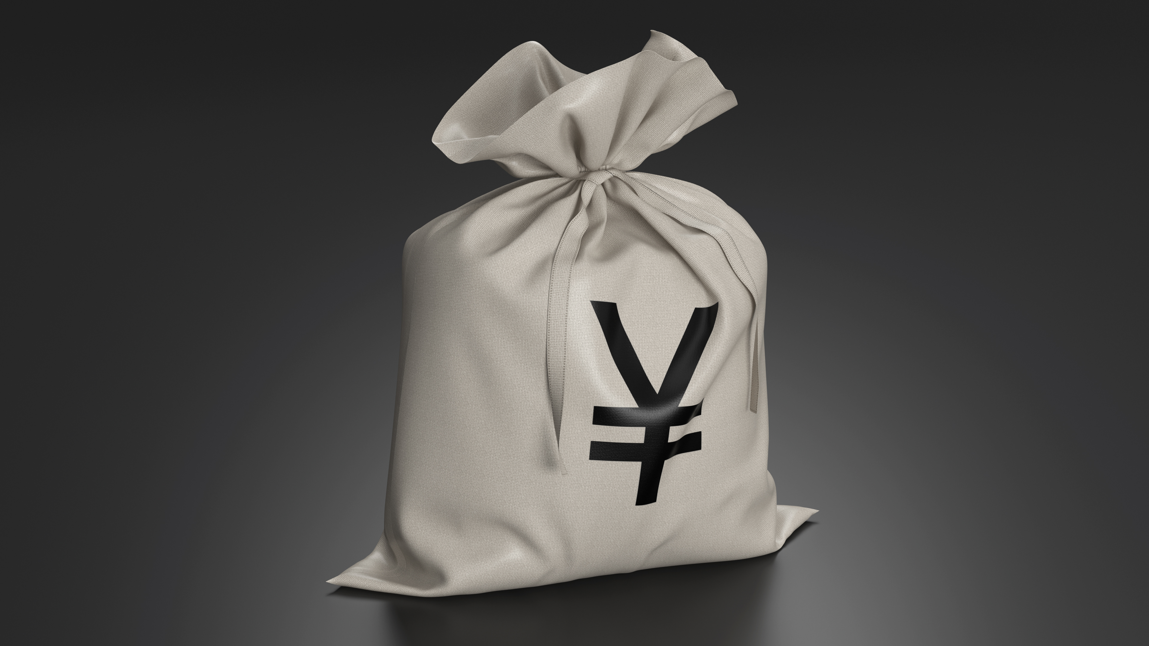 3D Money Bag Japanese Yen Currency
