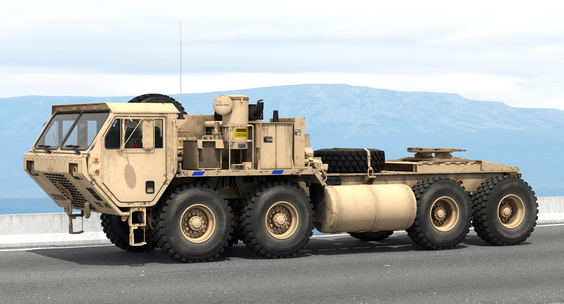 3D Military Truck Oshkosh HEMTT M985 Sand model