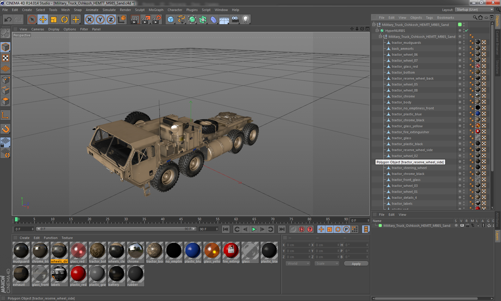 3D Military Truck Oshkosh HEMTT M985 Sand model