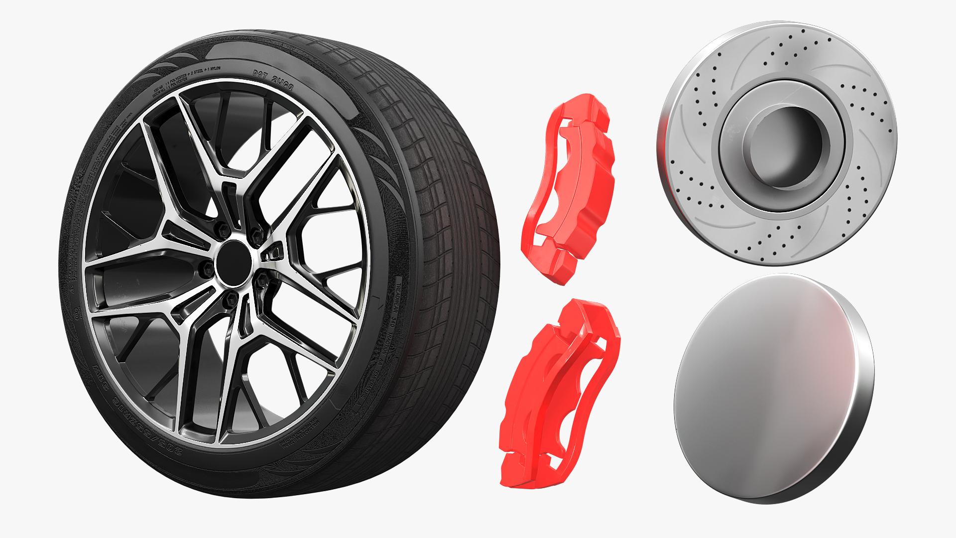 Modern Car Alloy Rim Multi Spoke Silver - view 5