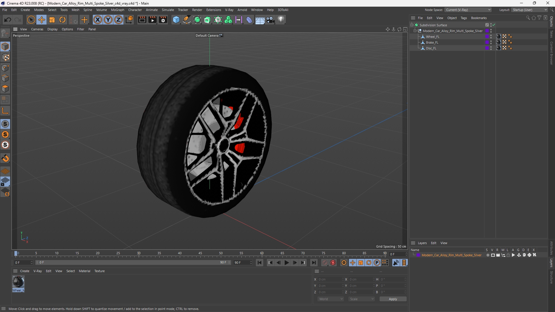 Modern Car Alloy Rim Multi Spoke Silver - view 12