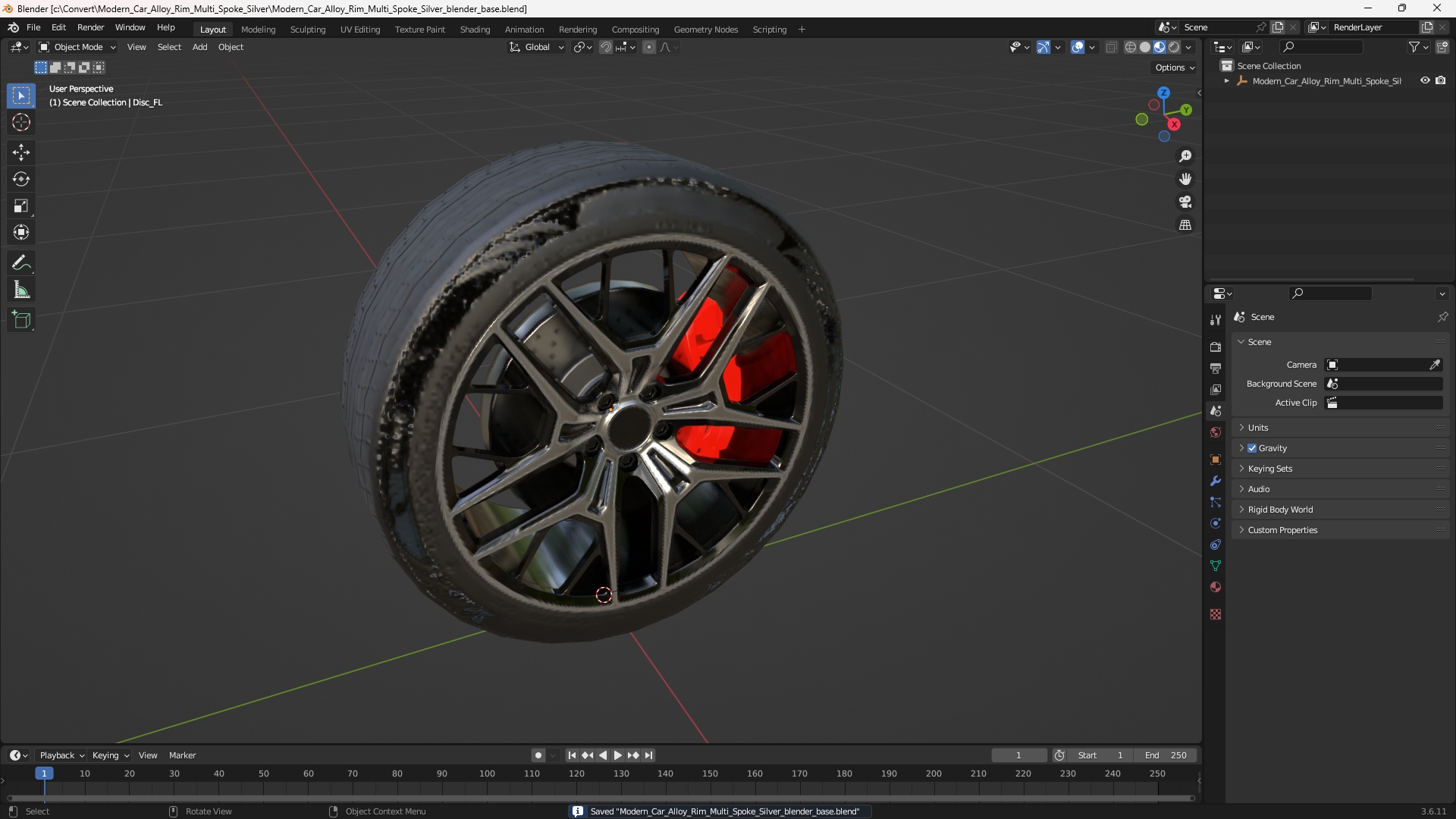 Modern Car Alloy Rim Multi Spoke Silver - view 10