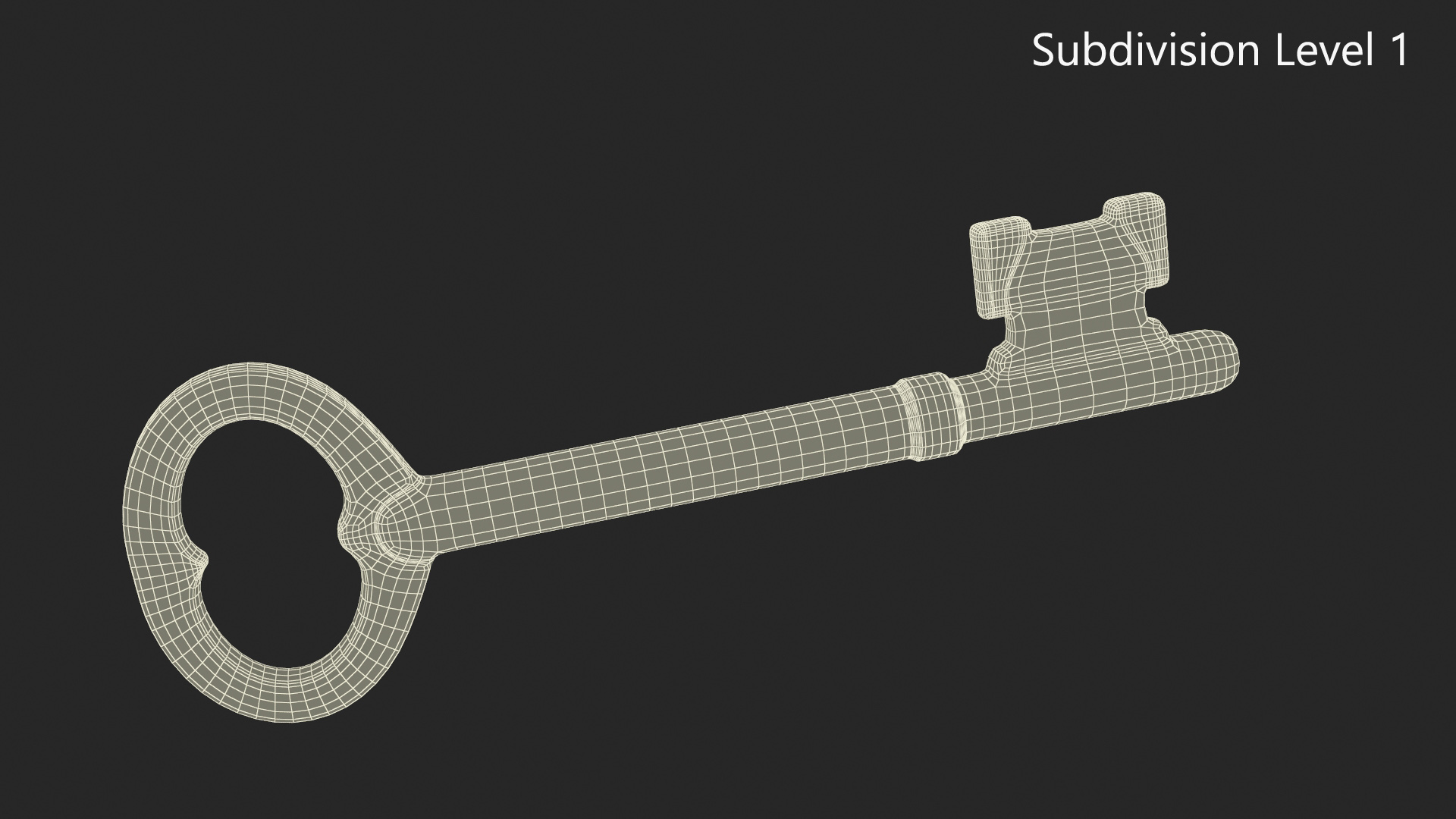 3D model Vintage Skeleton Key Gold