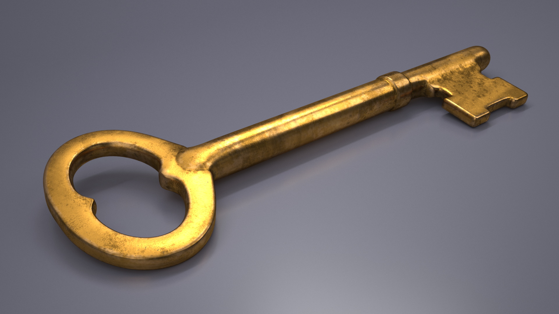3D model Vintage Skeleton Key Gold