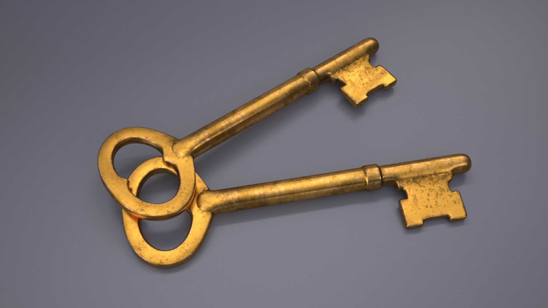 3D model Vintage Skeleton Key Gold