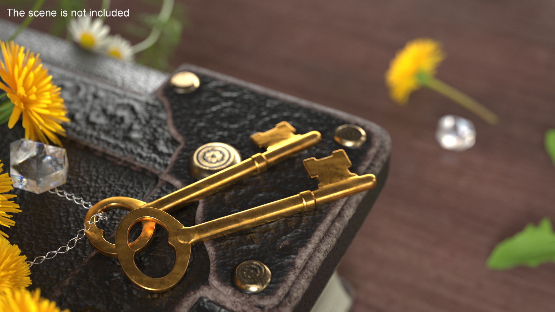 3D model Vintage Skeleton Key Gold