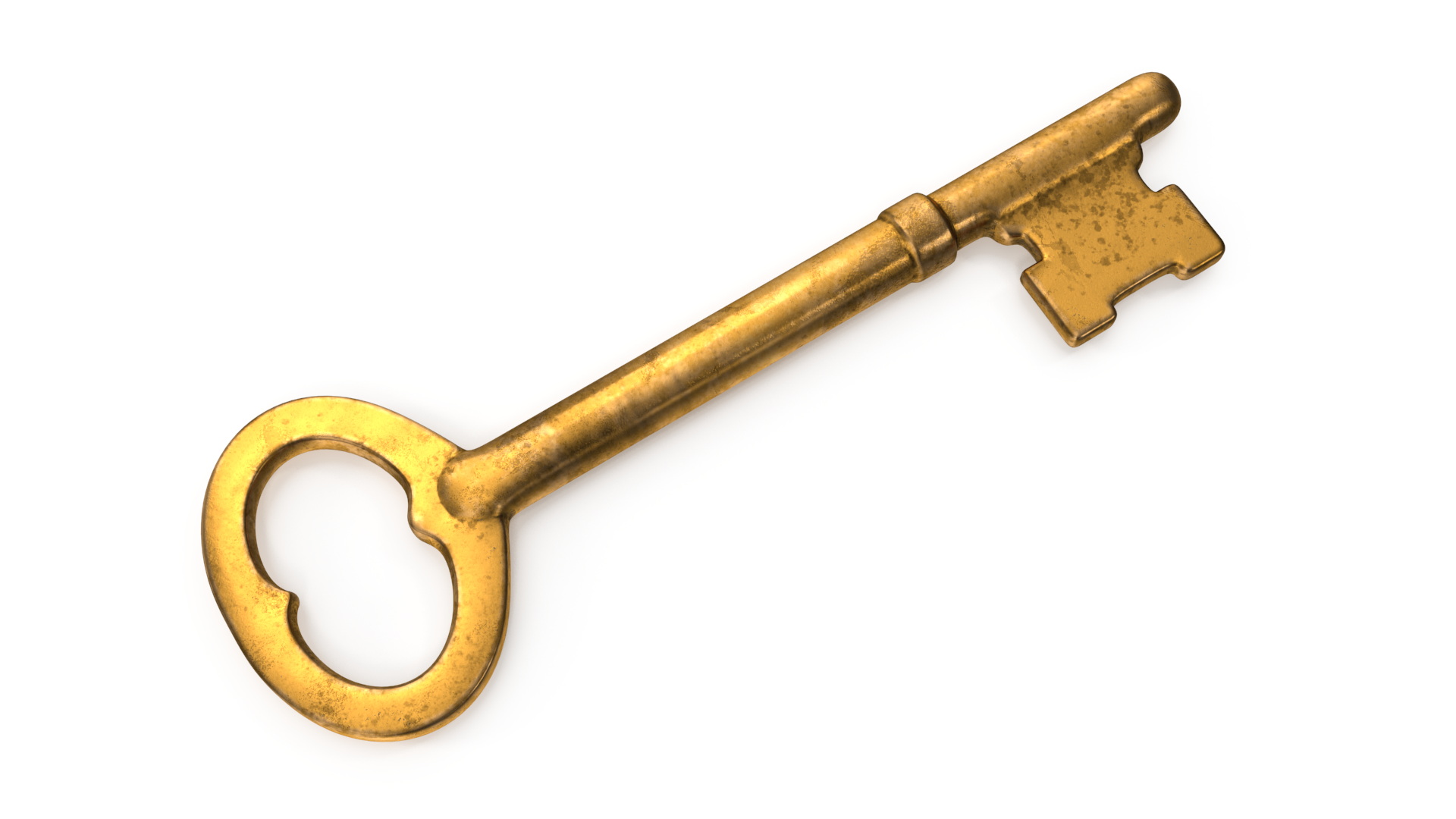 3D model Vintage Skeleton Key Gold