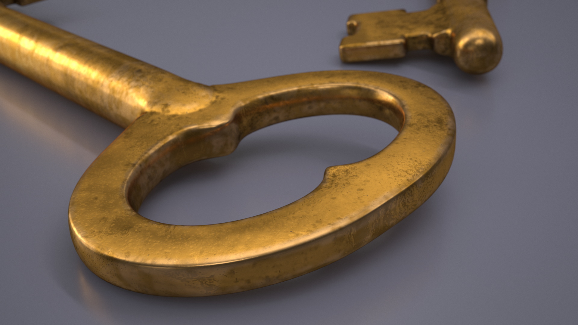 3D model Vintage Skeleton Key Gold