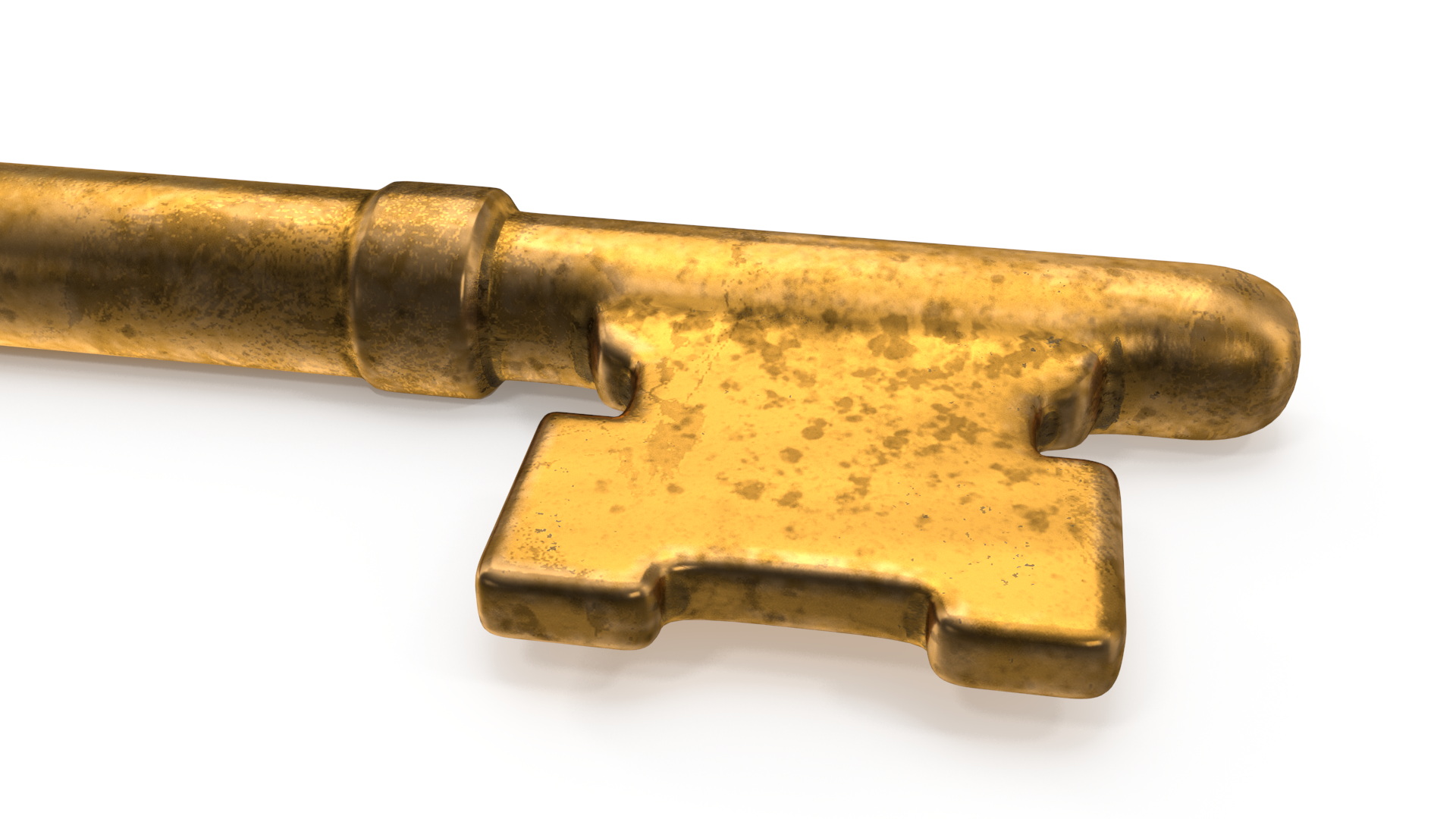 3D model Vintage Skeleton Key Gold