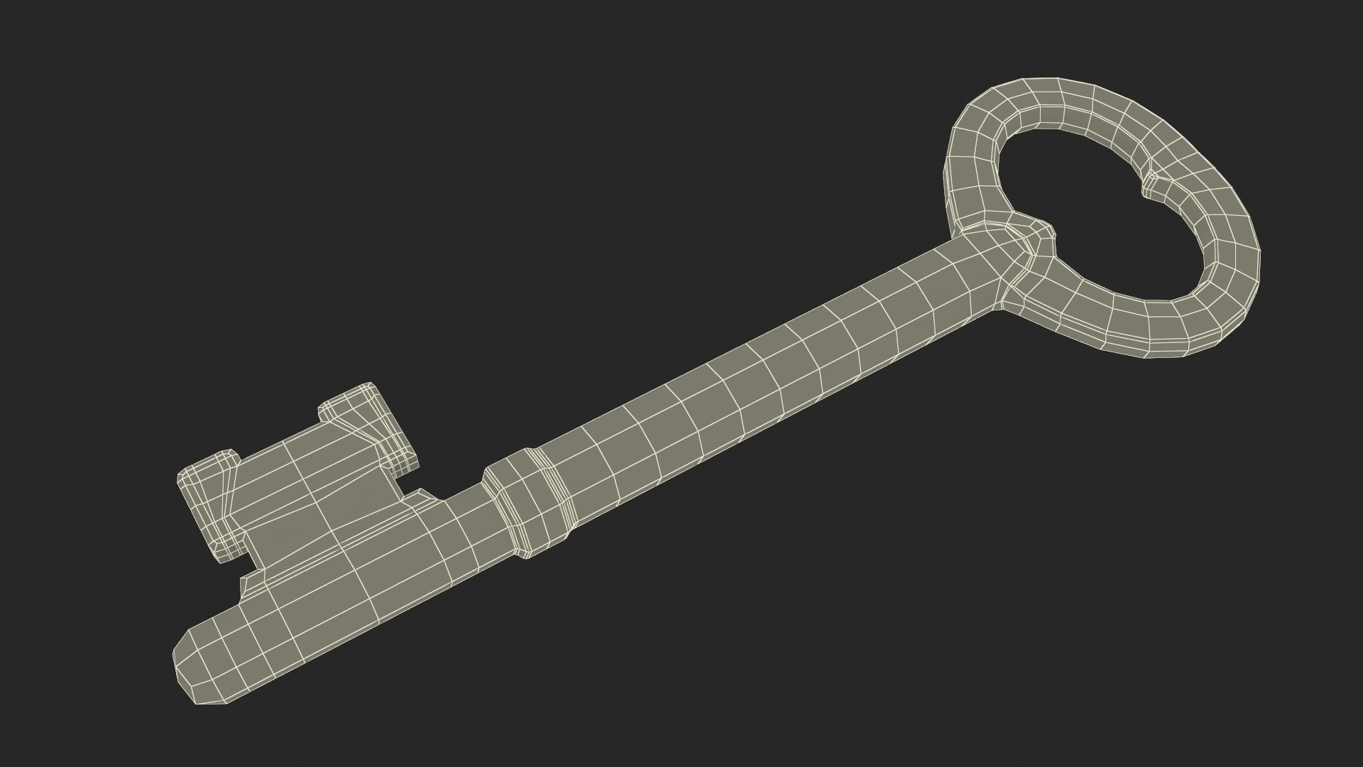 3D model Vintage Skeleton Key Gold