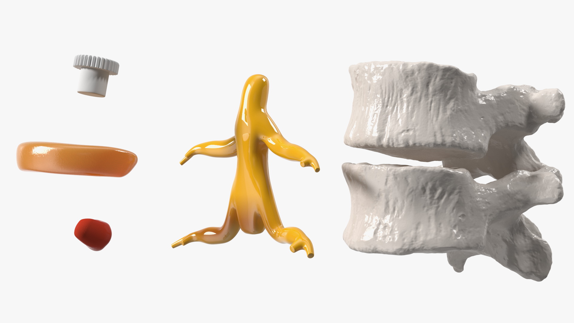 Stand with Herniated Spinal Vertebrae 3D