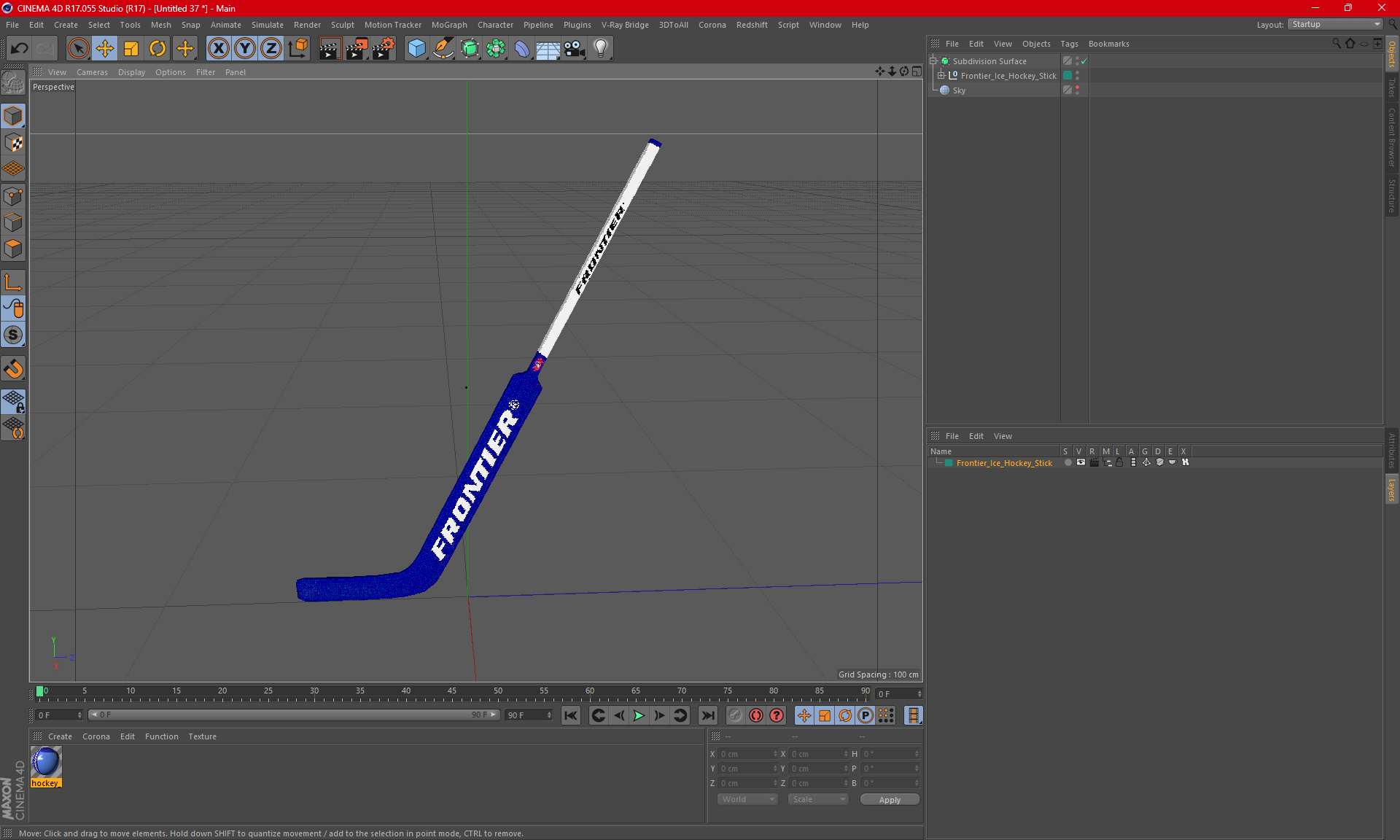 3D model Frontier Ice Hockey Stick