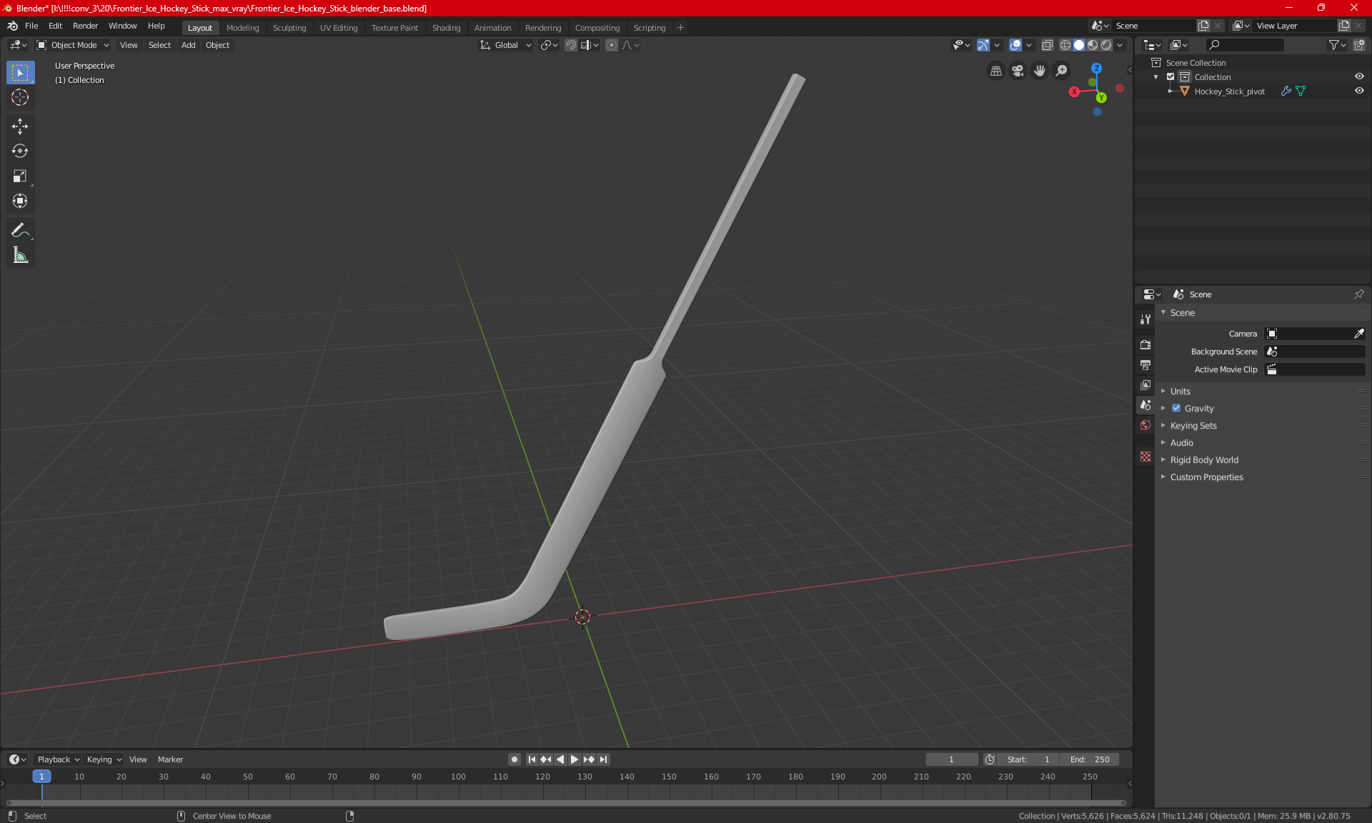 3D model Frontier Ice Hockey Stick