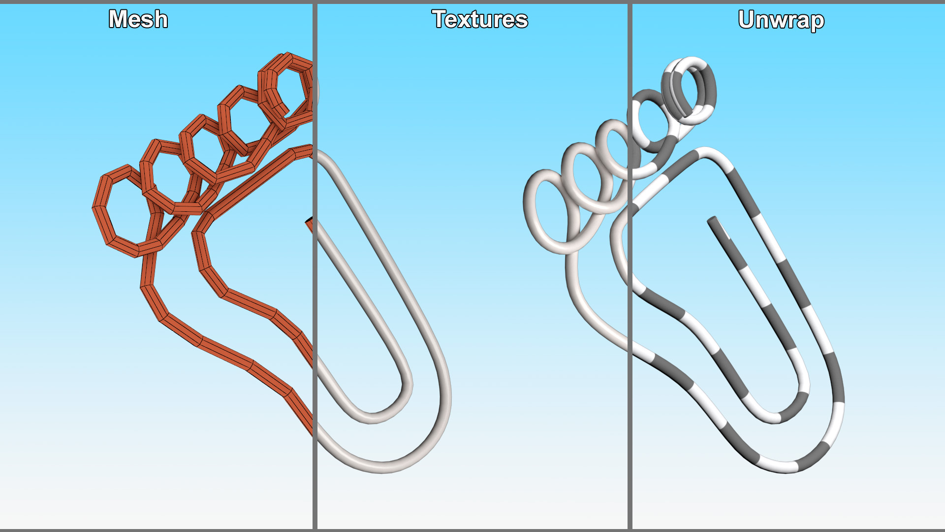 Footprint Shaped Paper Clip 3D