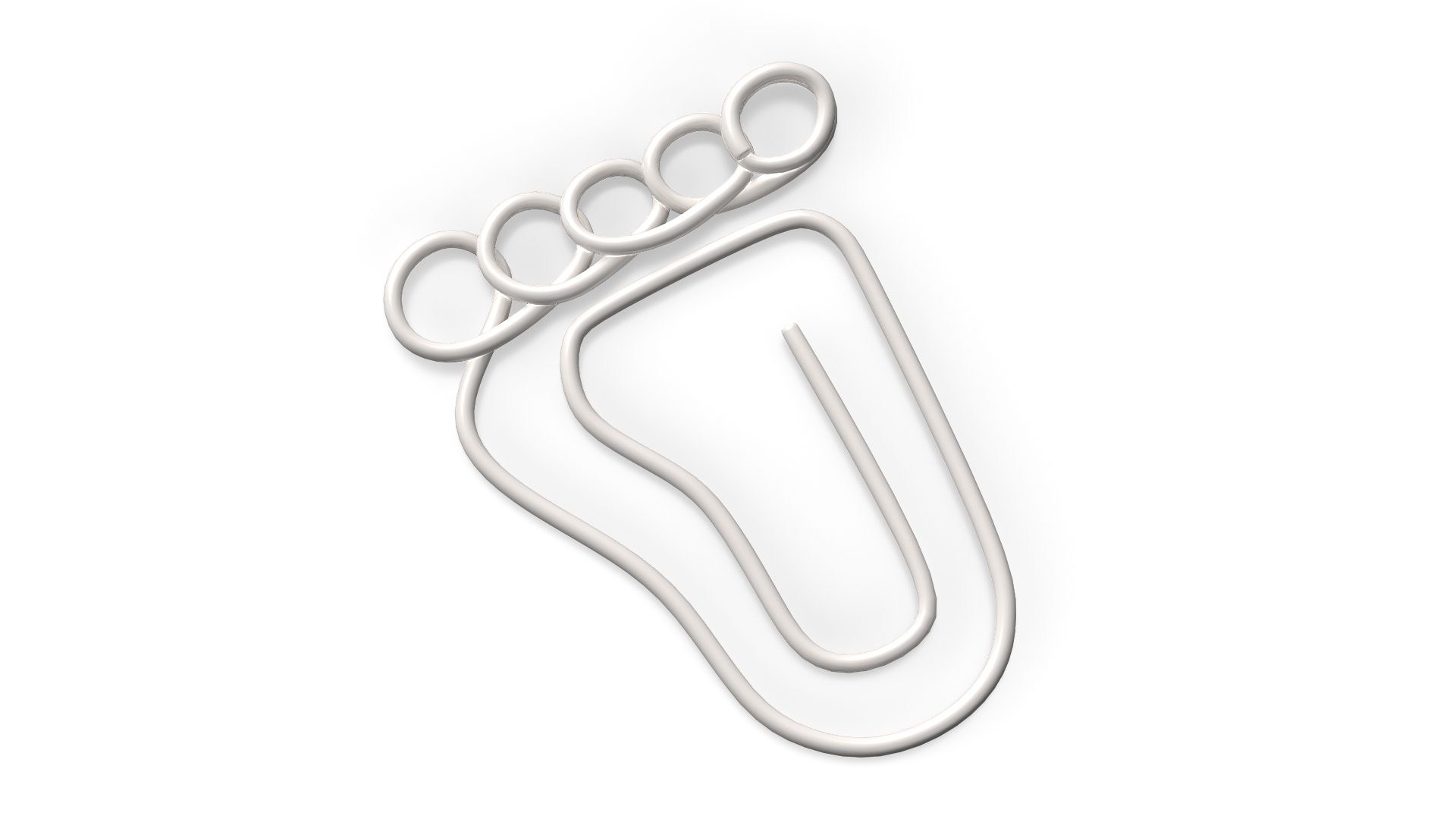 Footprint Shaped Paper Clip 3D