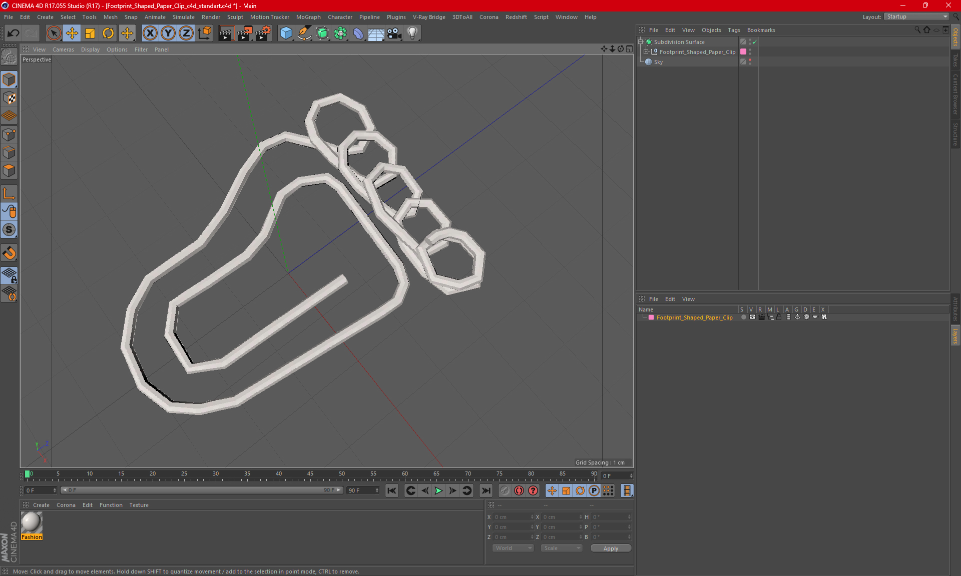 Footprint Shaped Paper Clip 3D