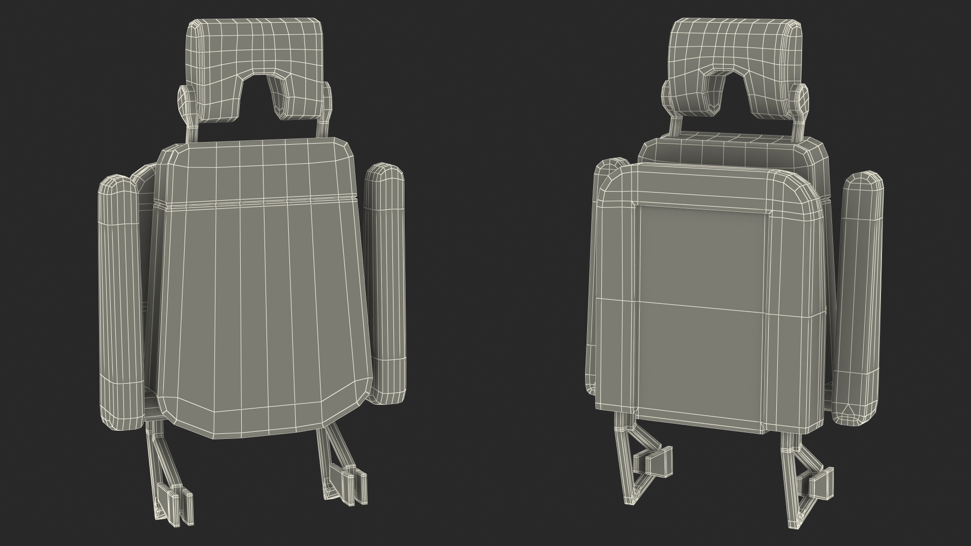 Stewardess Folded Seat 3D