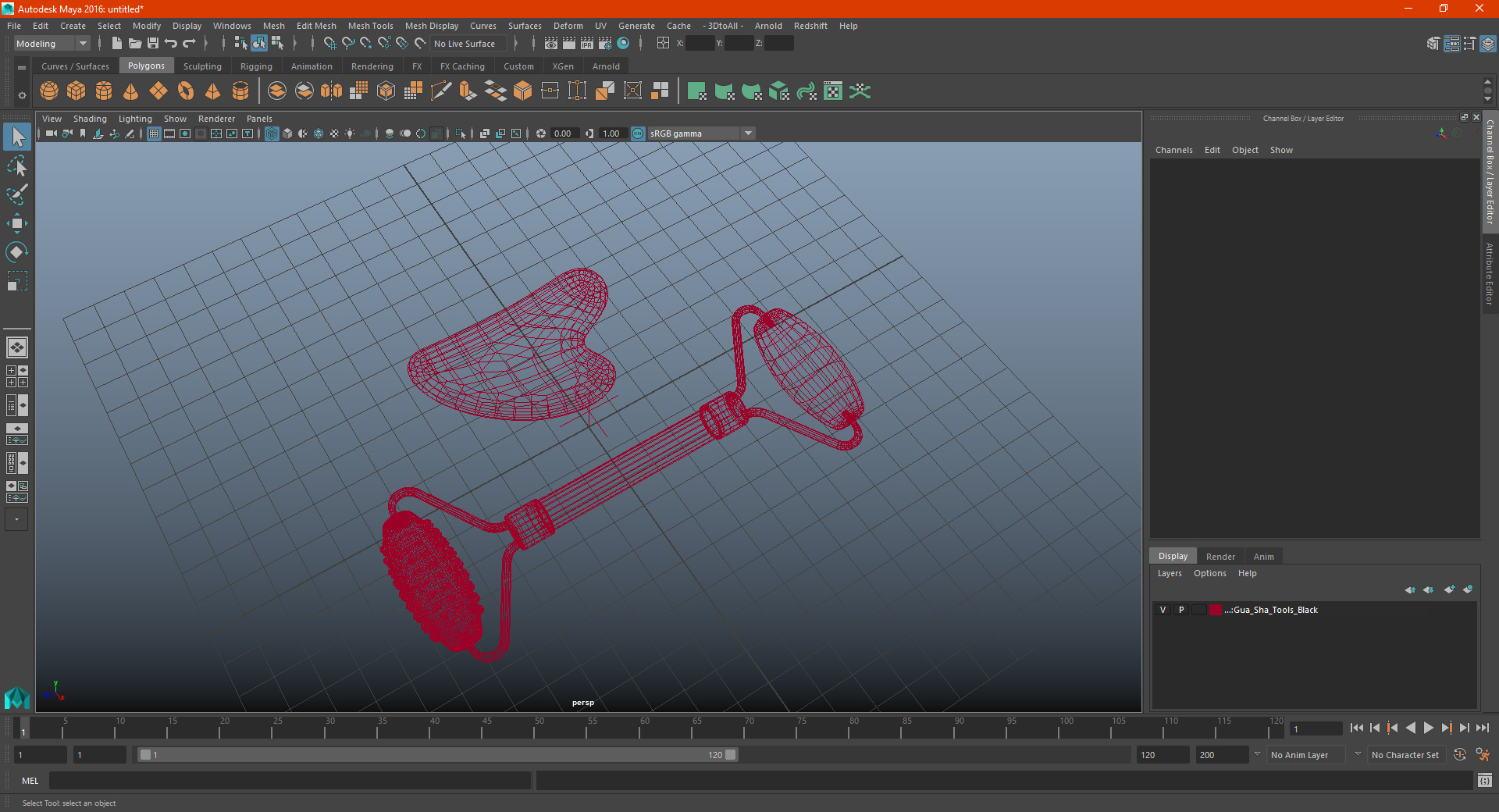 Gua Sha Tools Black 3D model