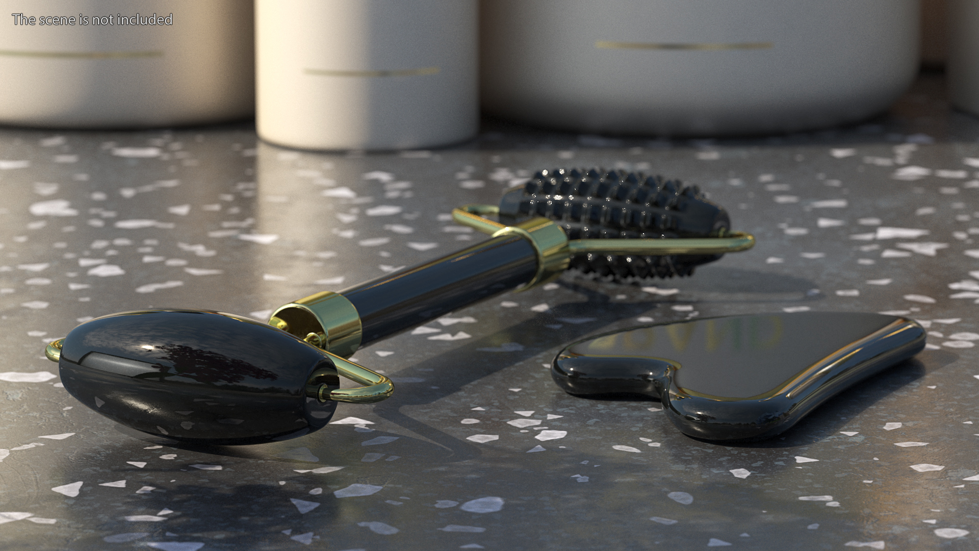 Gua Sha Tools Black 3D model