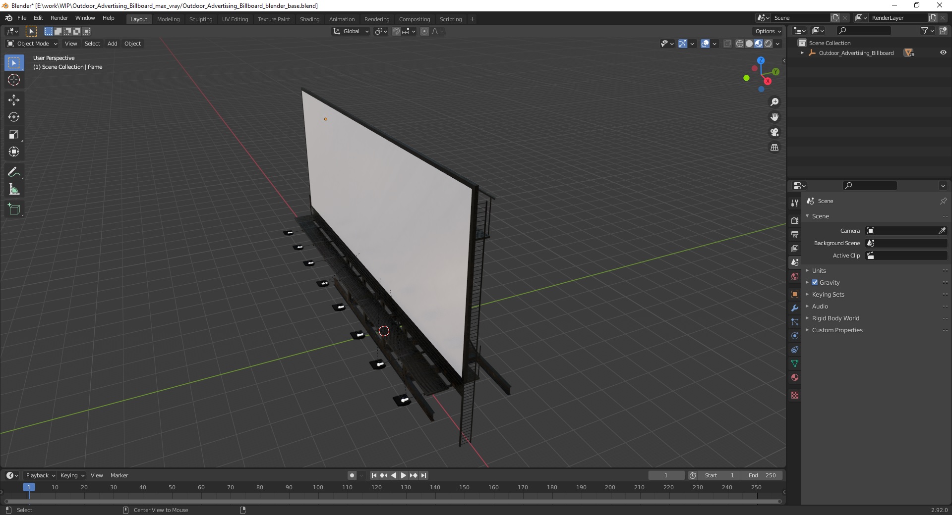 Outdoor Advertising Billboard 3D model