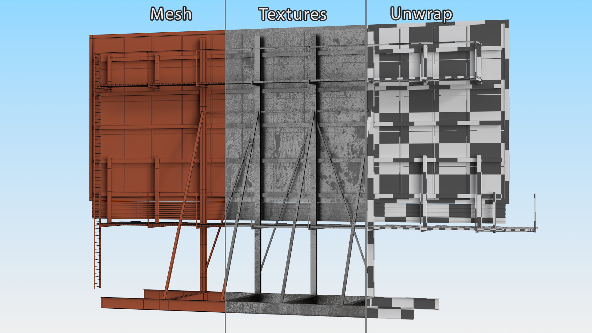 Outdoor Advertising Billboard 3D model