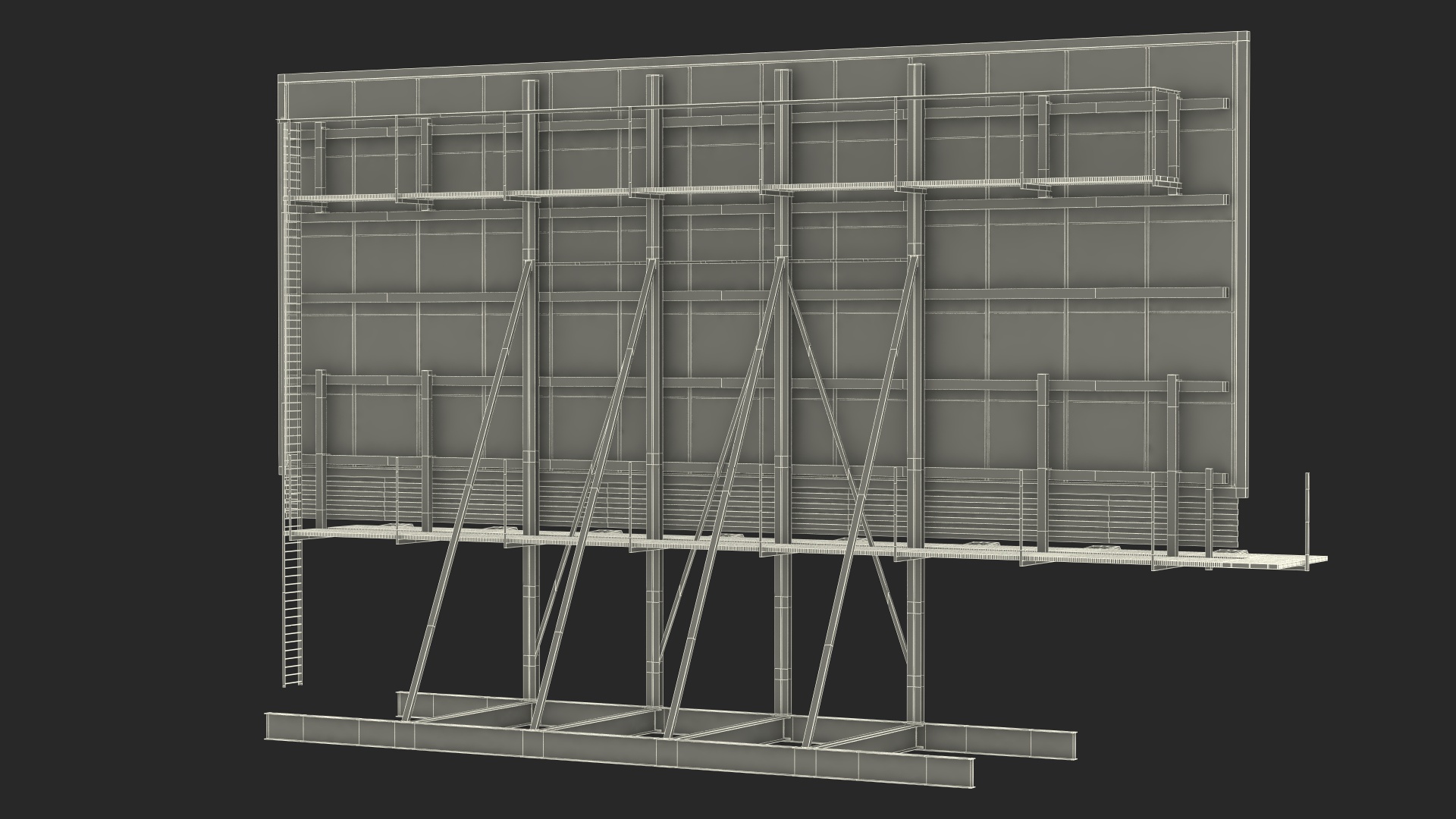 Outdoor Advertising Billboard 3D model