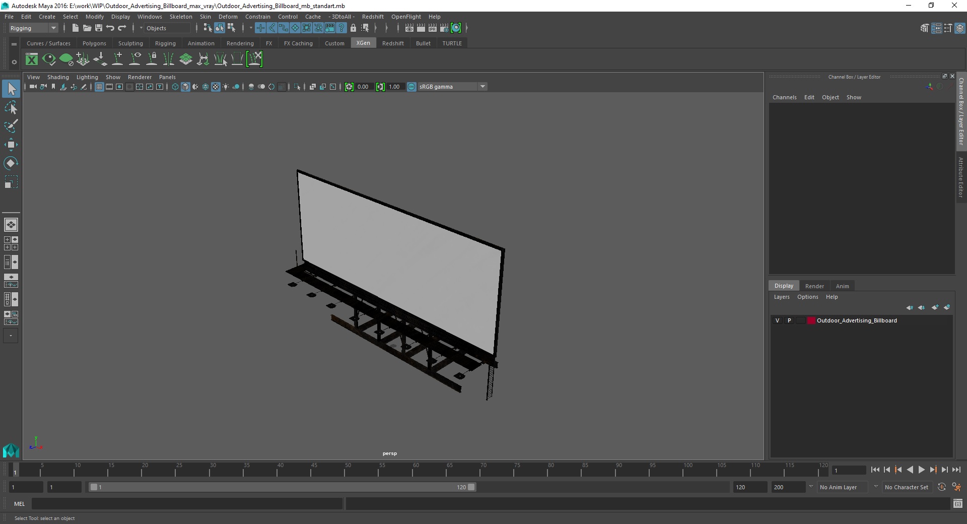 Outdoor Advertising Billboard 3D model