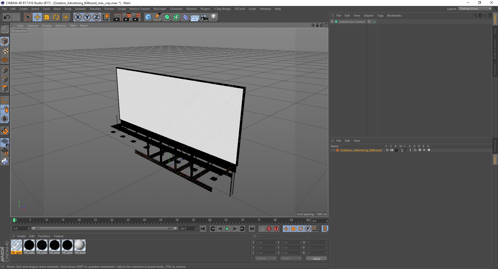 Outdoor Advertising Billboard 3D model