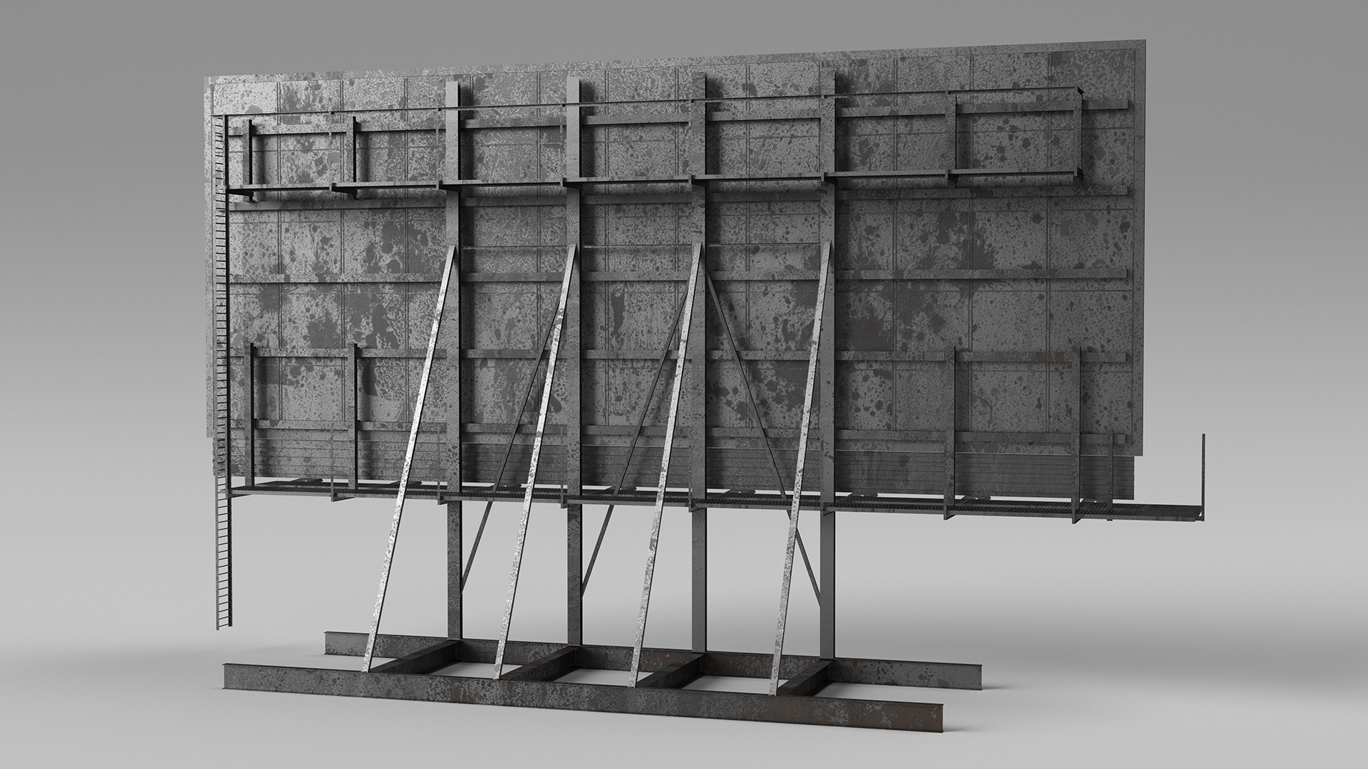 Outdoor Advertising Billboard 3D model