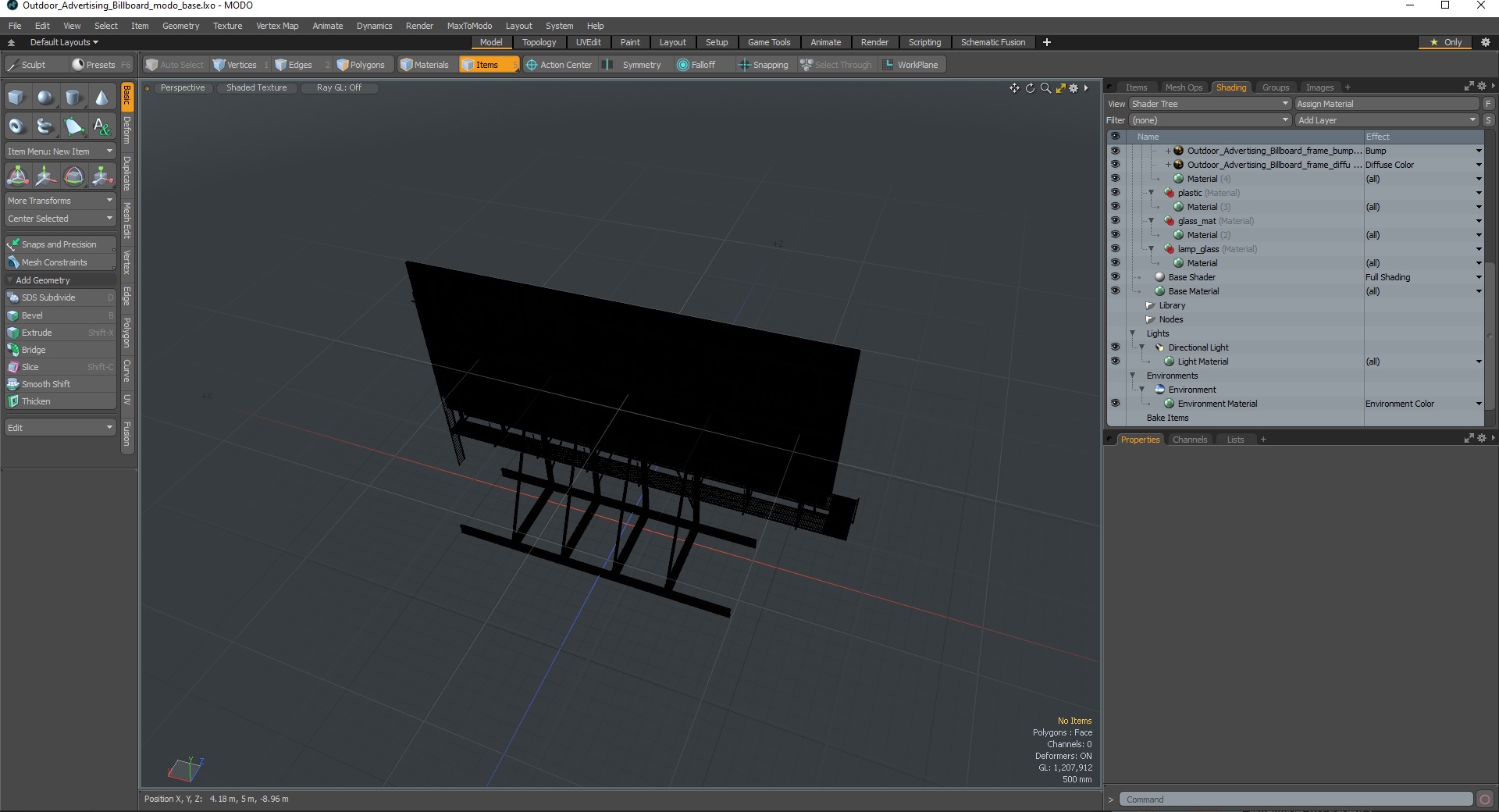 Outdoor Advertising Billboard 3D model