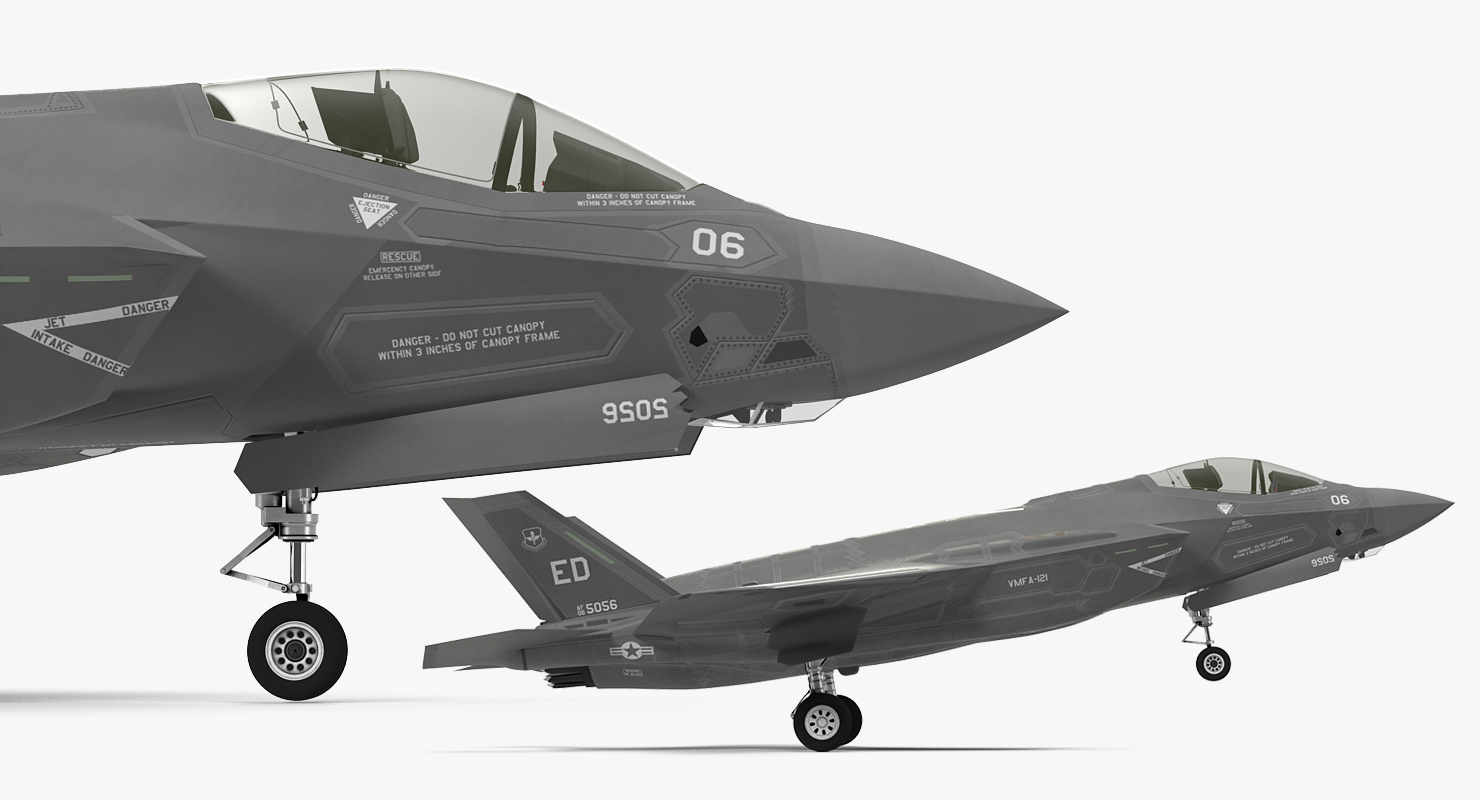 3D model Stealth Multirole Fighter F 35 Lightning II Rigged