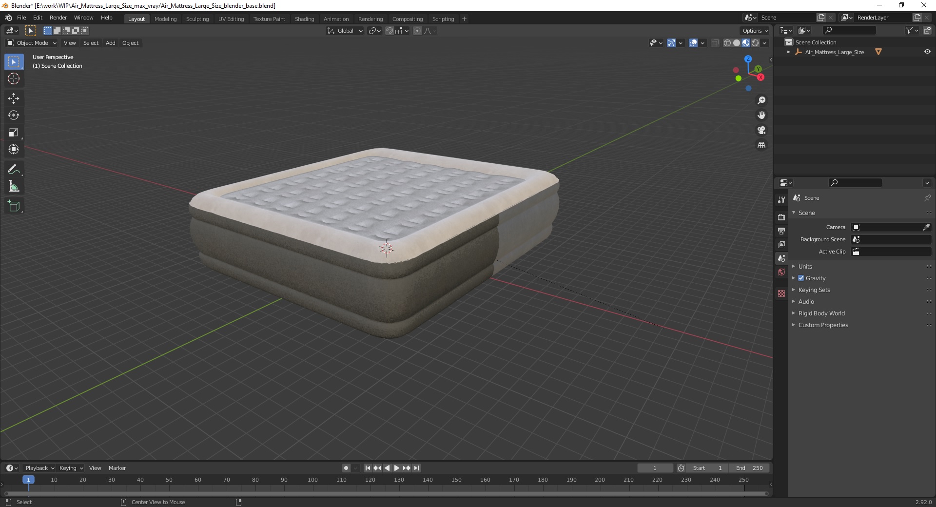 3D Air Mattress Large Size model