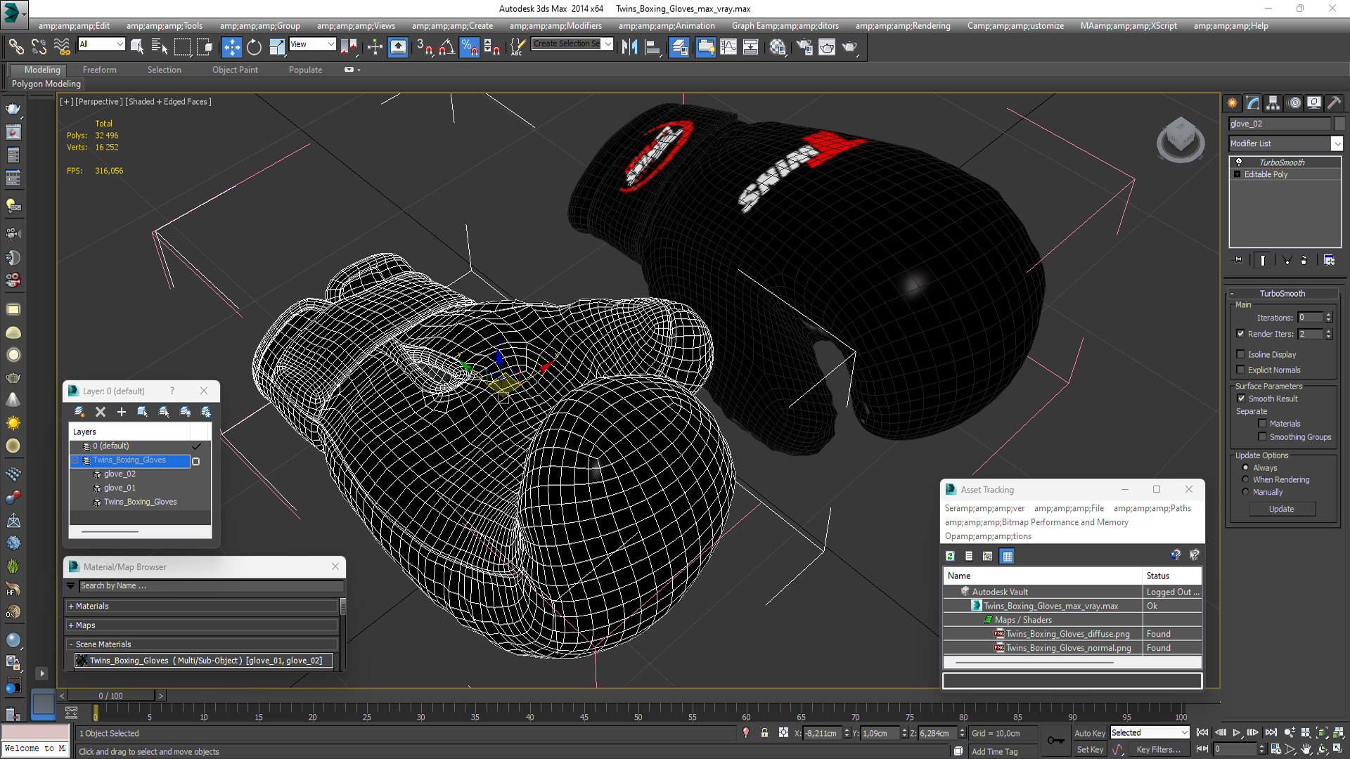 Twins Boxing Gloves 3D model
