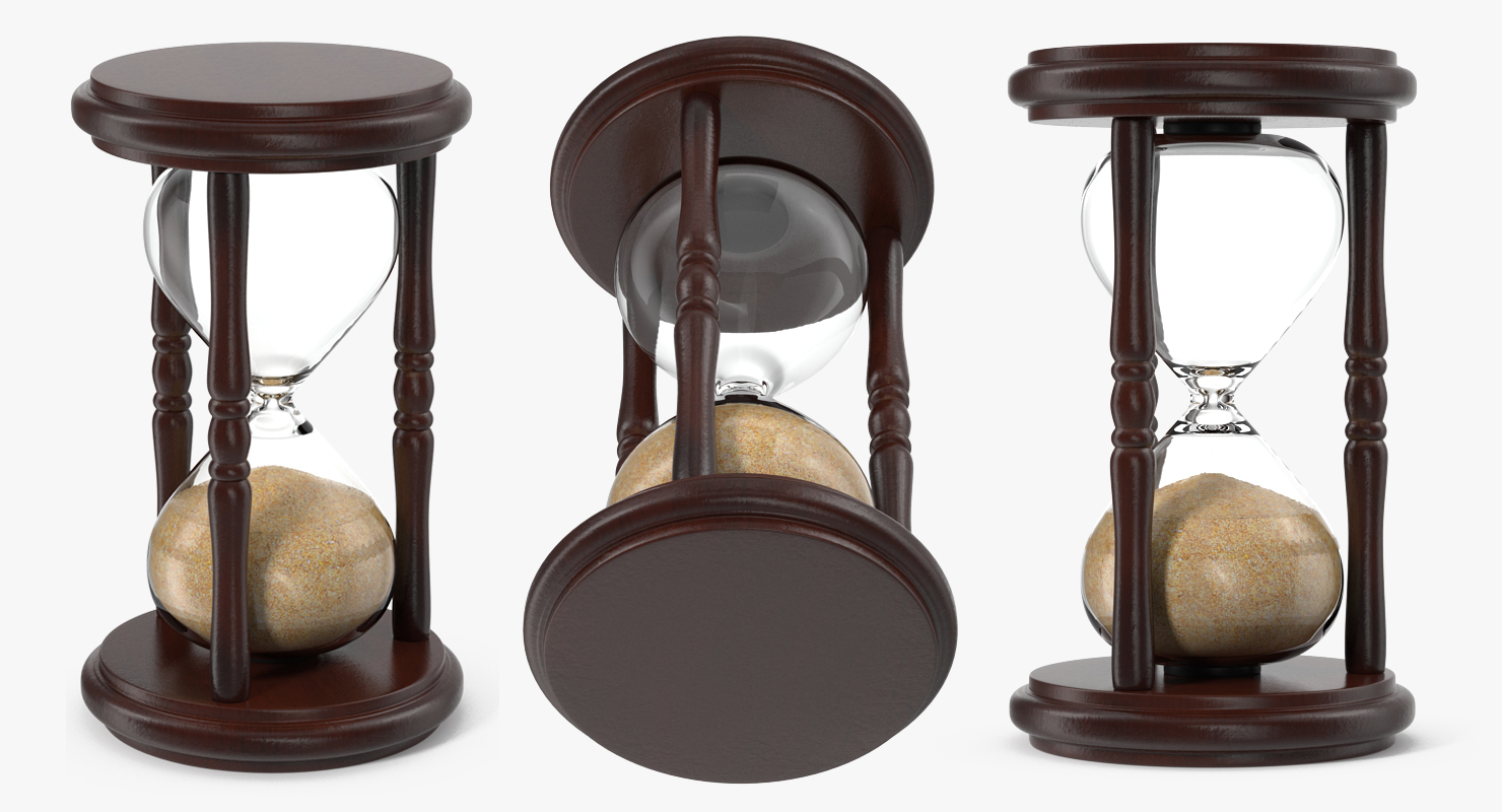 Wooden Hourglass Sand Timer 3D