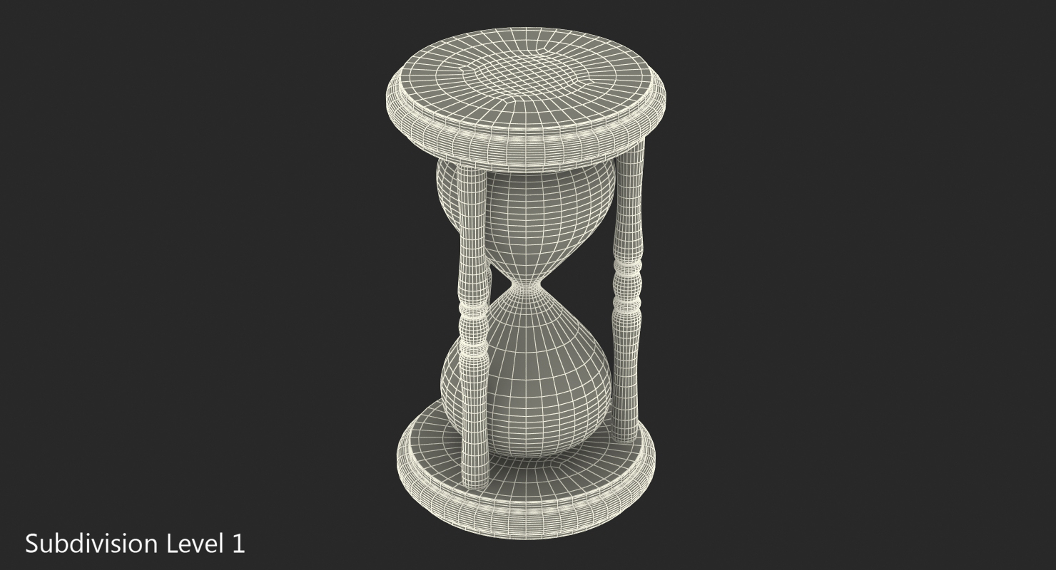 Wooden Hourglass Sand Timer 3D