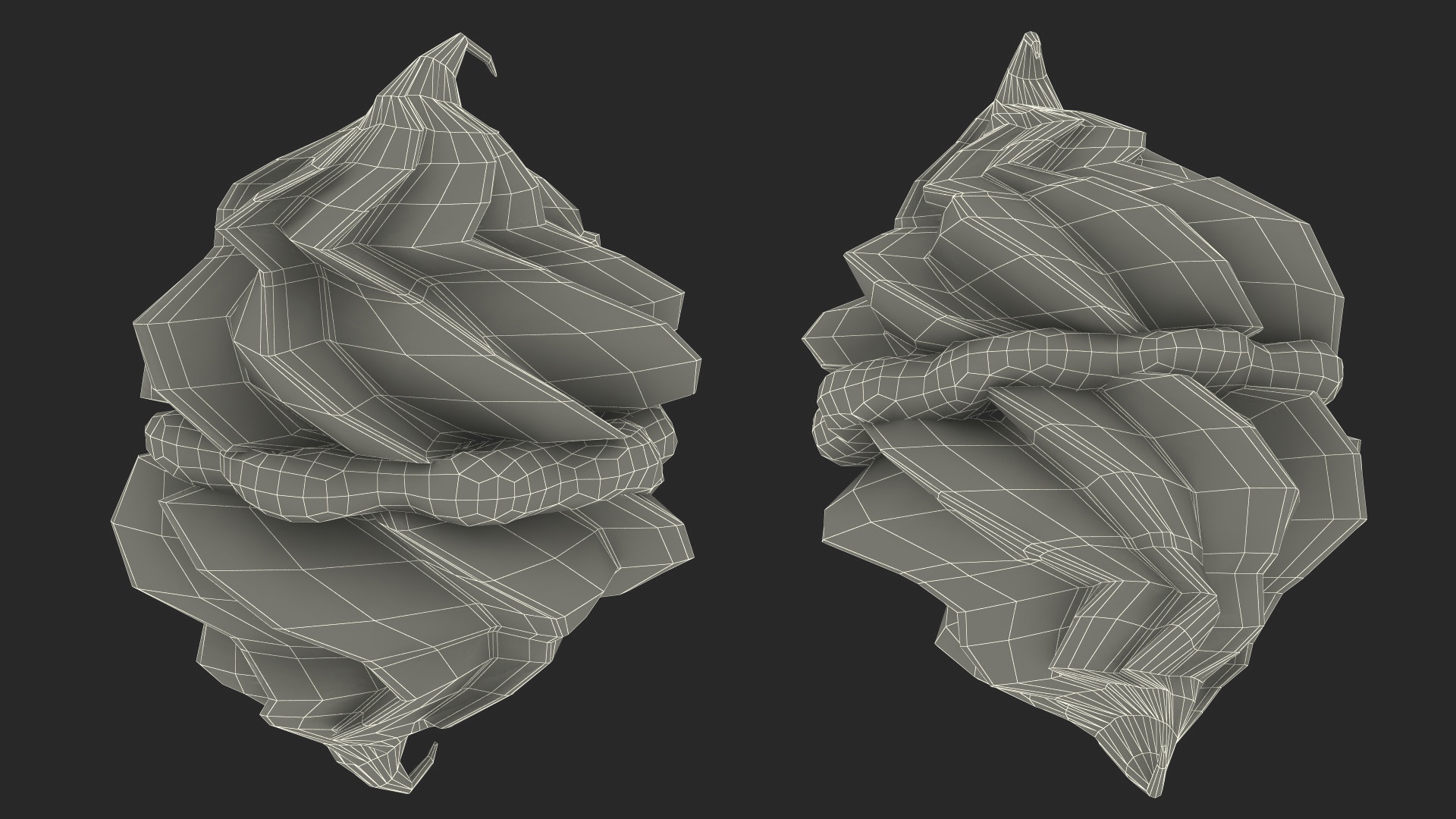 White Meringue Kisses with Chocolate Filling 3D model